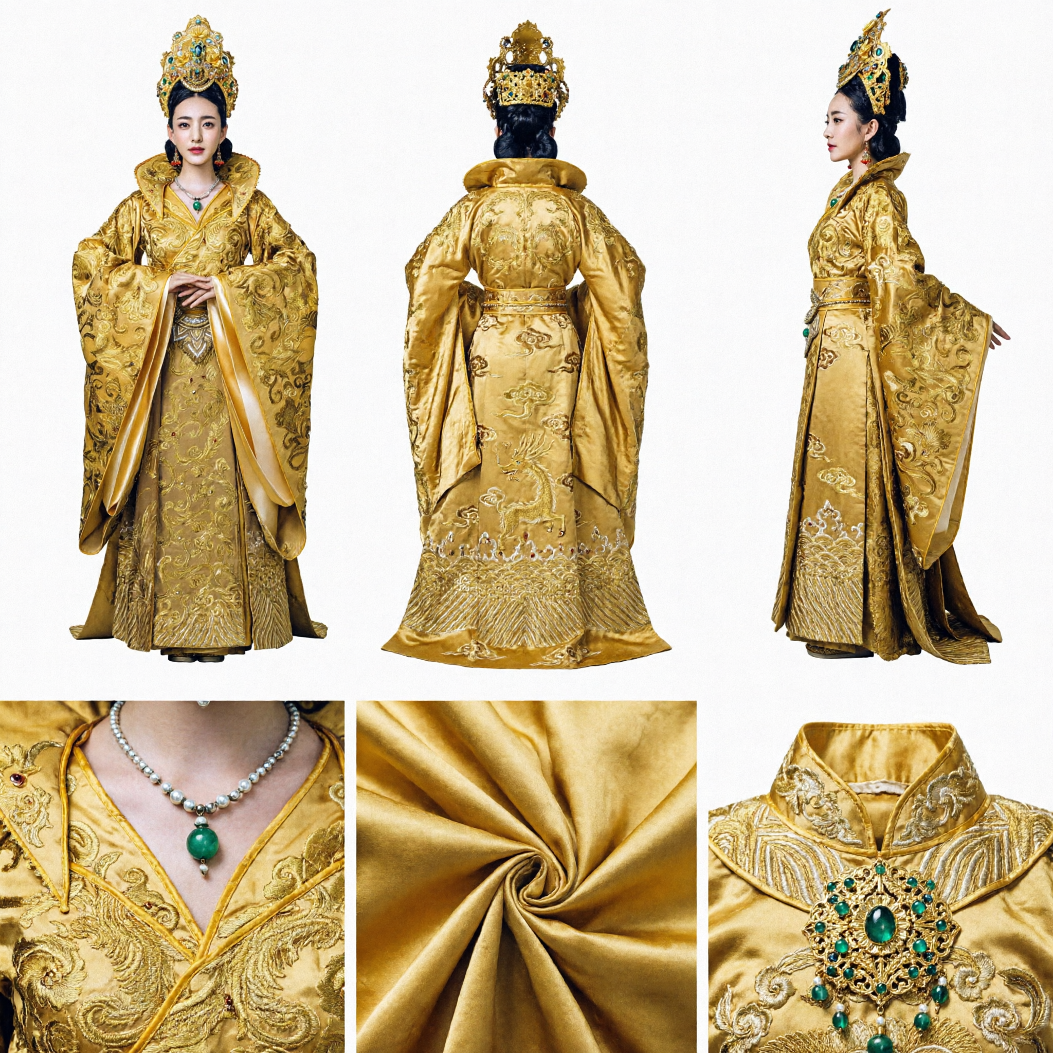 Costume esclusivo dell'antica imperatrice cinese veste reale ricamata in oro Hanfu tradizionale per donne Cosplay spettacolo - Asian Costume