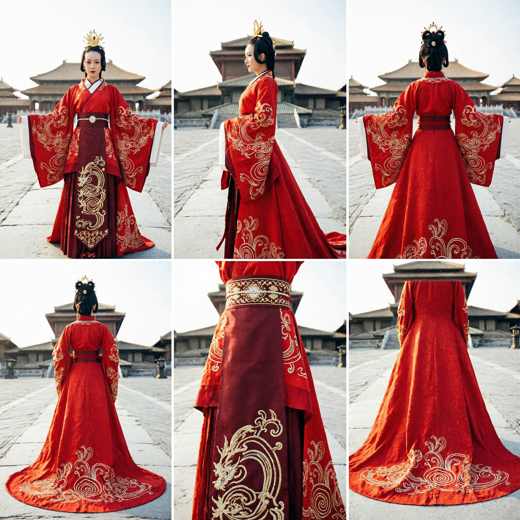 Vestito da sposa tradizionale cinese rosso Hanfu per donne, antico abito ricamato da palazzo, per cosplay e performance - Asian Costume