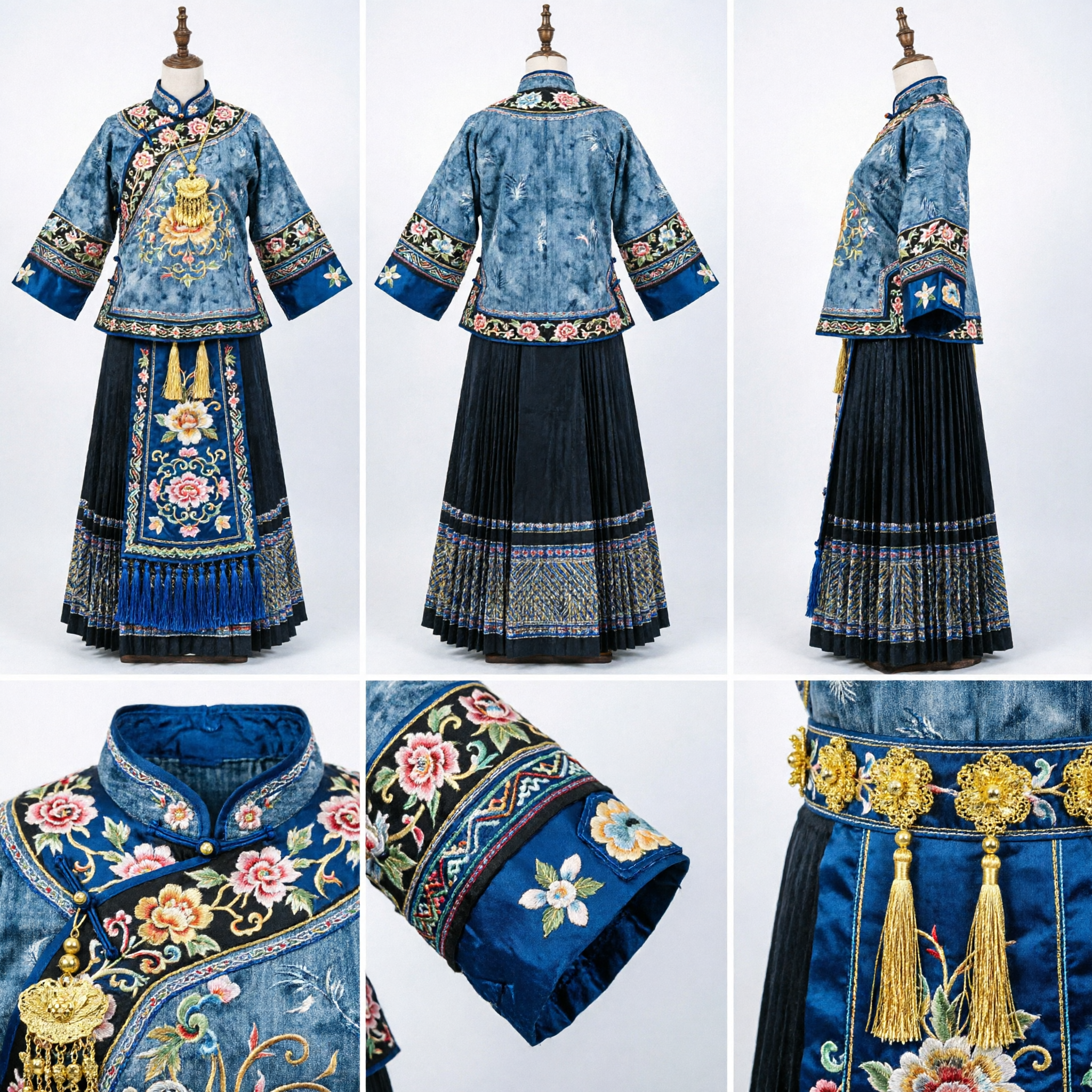 Pièce de Coiffe Couronne Phénix Dorée Traditionnelle Chinoise avec Franges Papillons pour Costume de Mariage Ancien Hanfu - Asian Costume