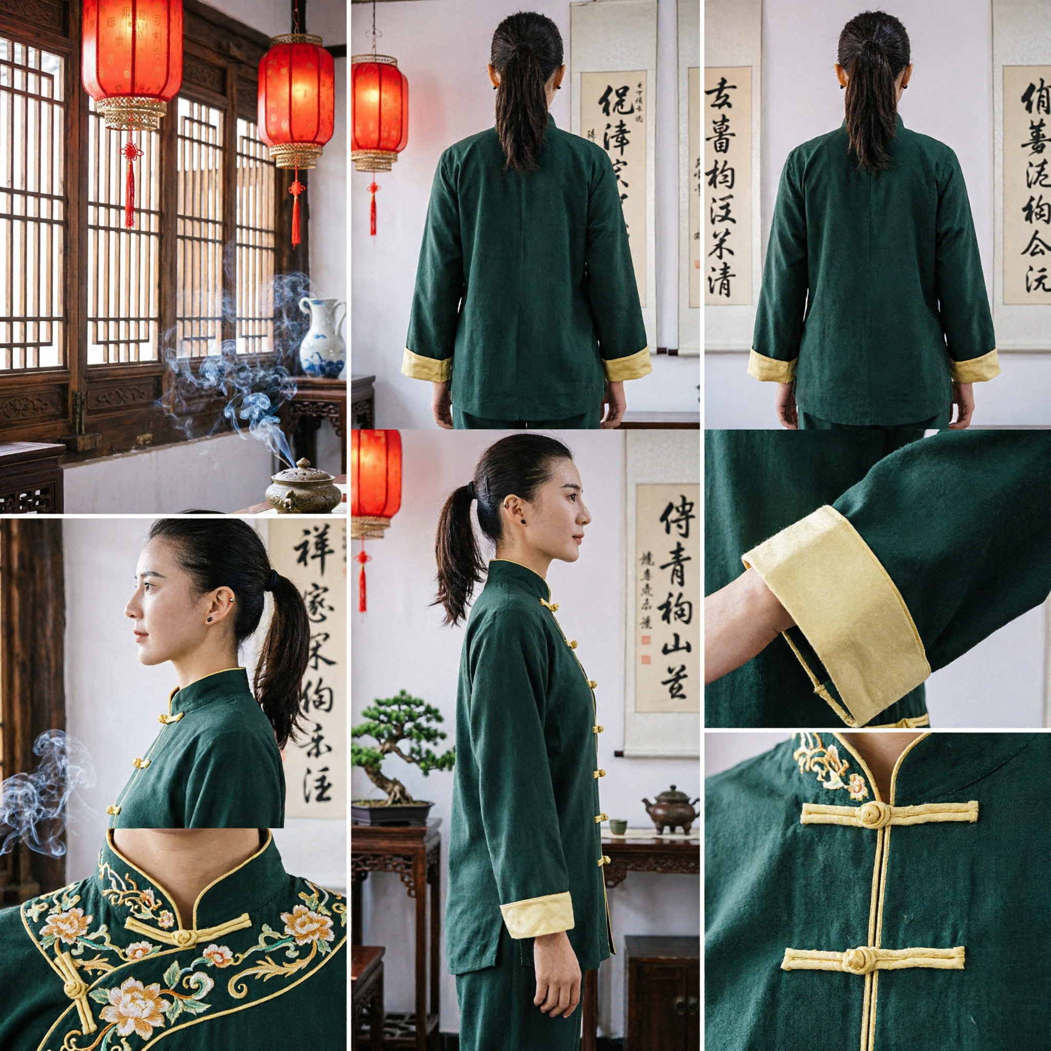 Uniforme Kung Fu cinese tradizionale per donna Tai Chi Suit Abbigliamento da arti marziali Wushu in cotone lino - Asian Costume