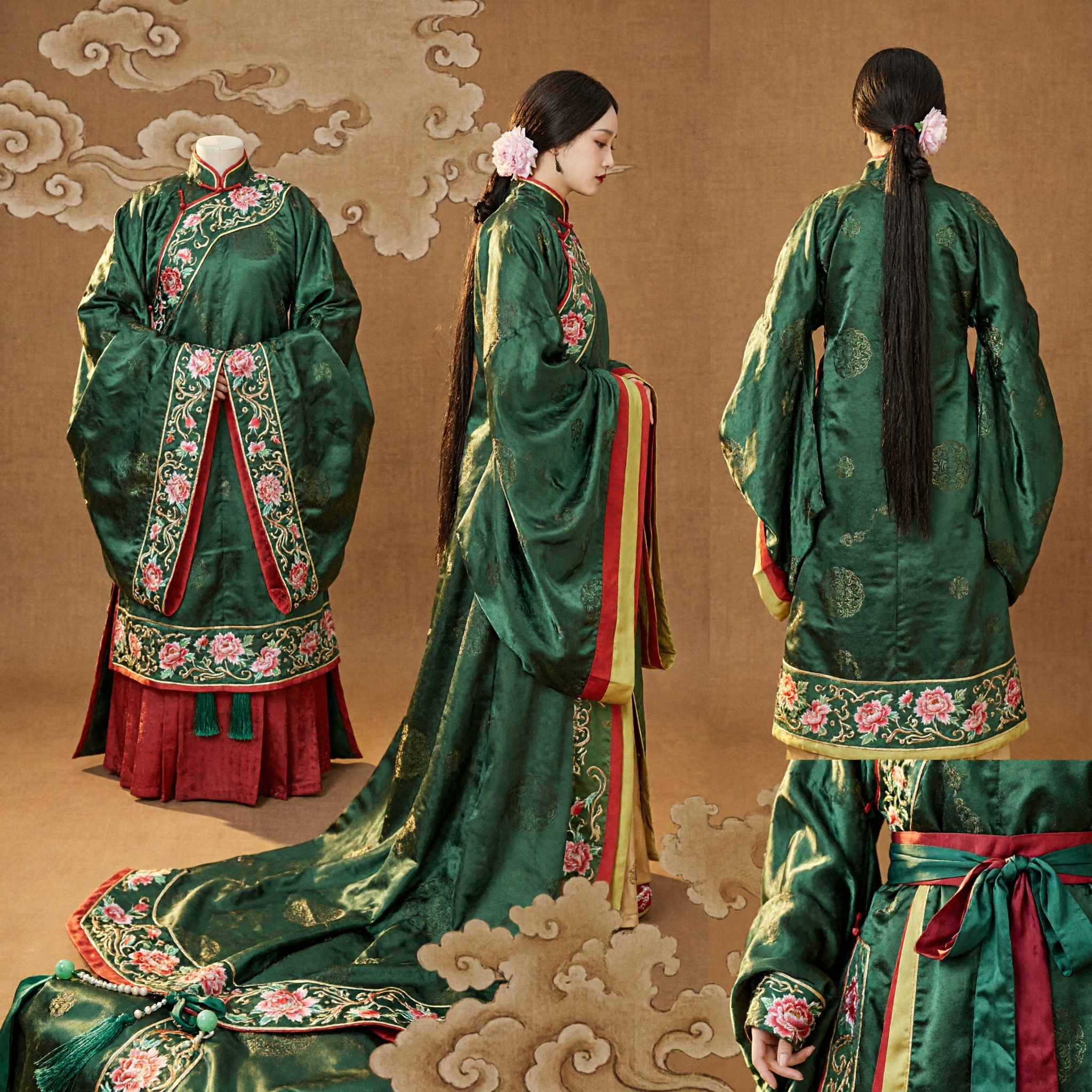 Capa Verde Hanfu Chino Tradicional Traje Antiguo Vestido Histórico para Mujer para Actuación y Cosplay - Asian Costume