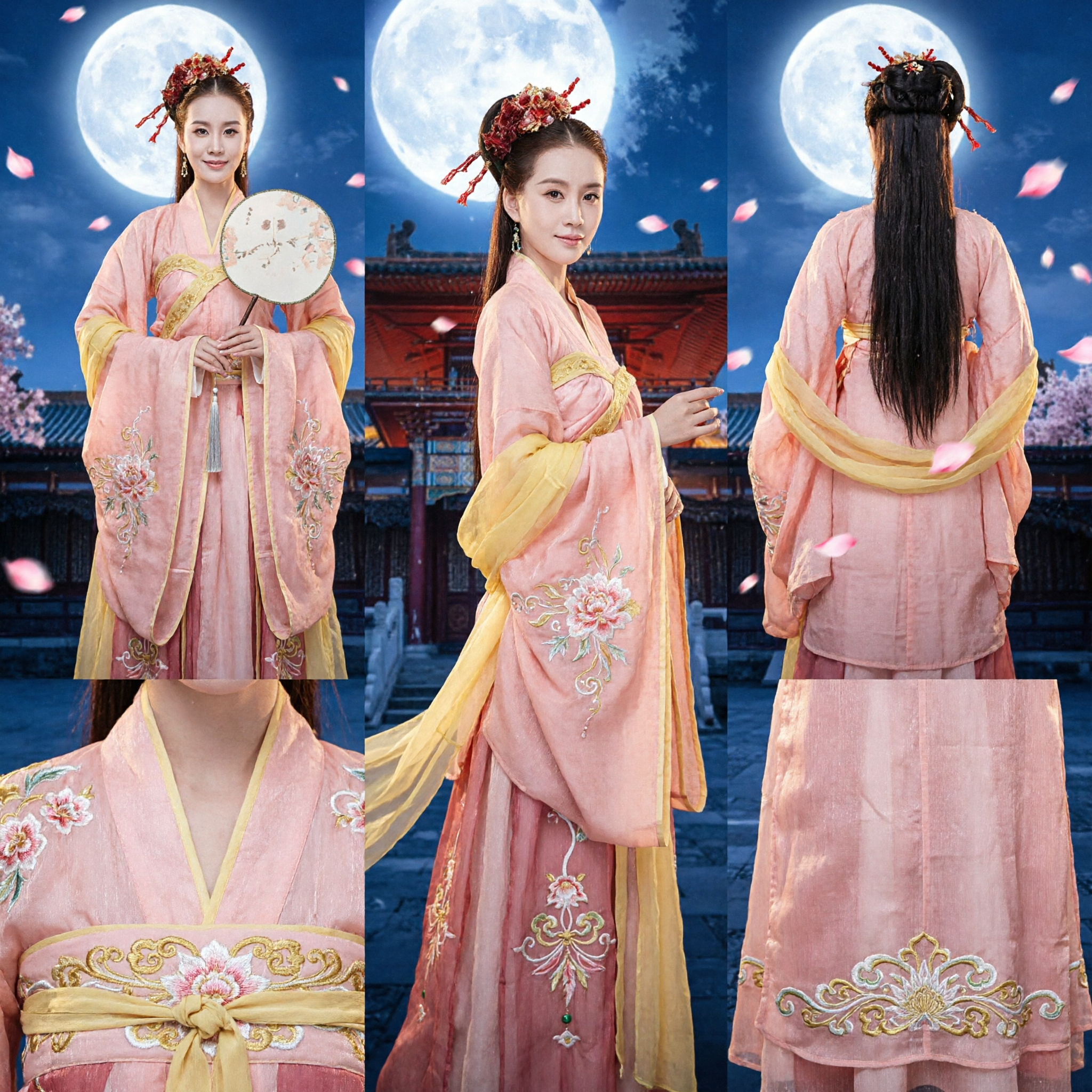 Traditional Chinese Tang Dynasty Hanfu Dress Pink Ancient Princess Fairy Costume for Women Photography Cosplay Performance - Asian Costume
