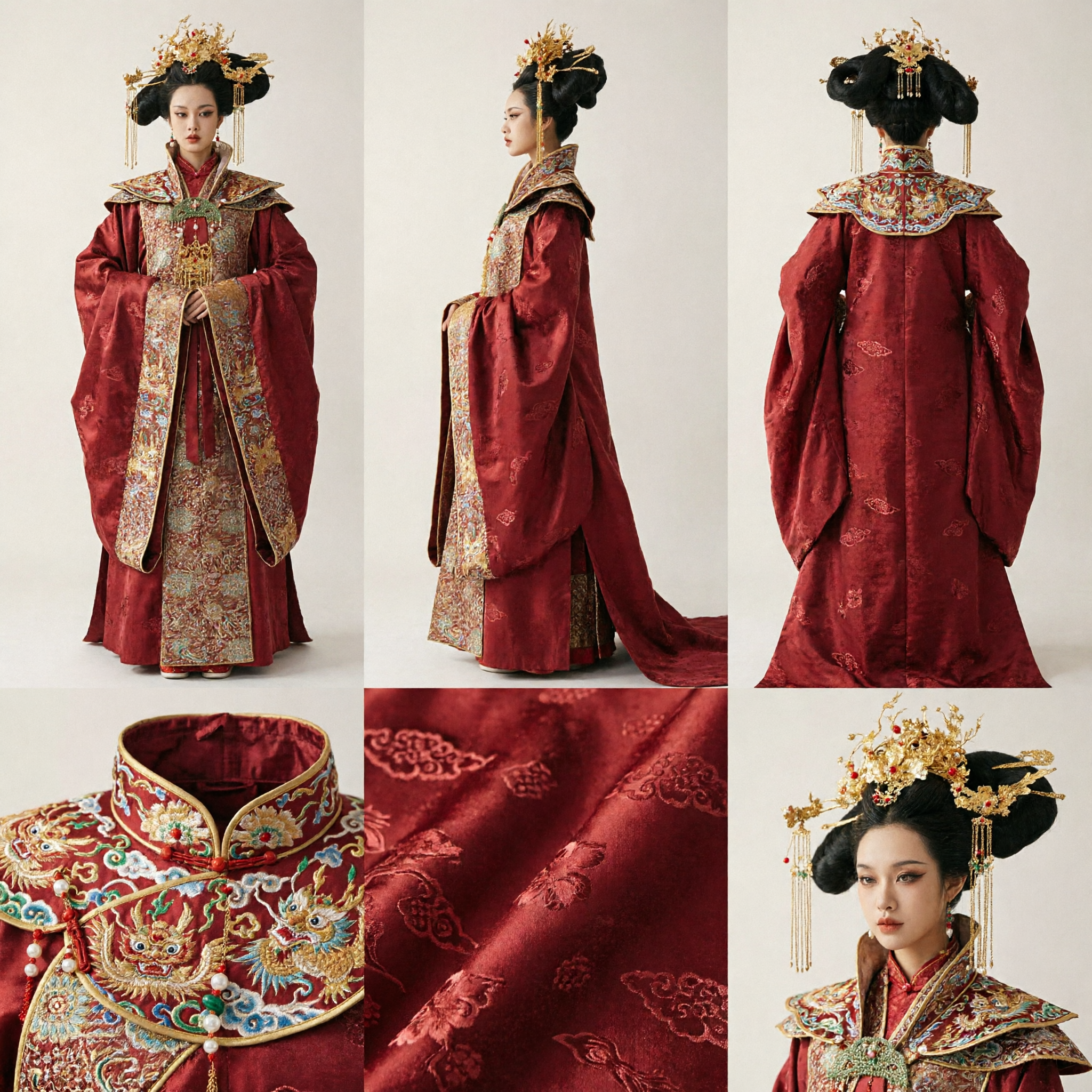 Antikes chinesisches Kaiserinnen Rotes Hanfu-Kostüm Traditionelles Tang-Dynastie Königinnenkleid für Frauen - Asian Costume
