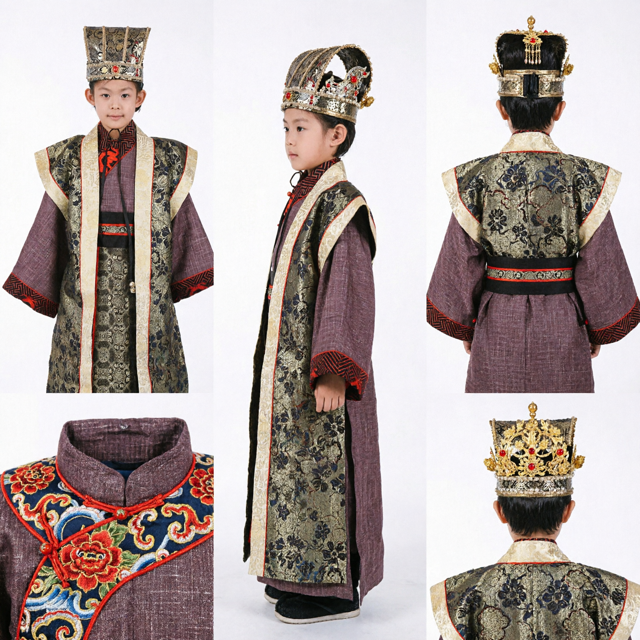 Kinderen Chinees Traditioneel Hanfu Kostuum Oud Keizer Geleerdengewaad voor Jongens Podiumoptreden Cosplay - Asian Costume