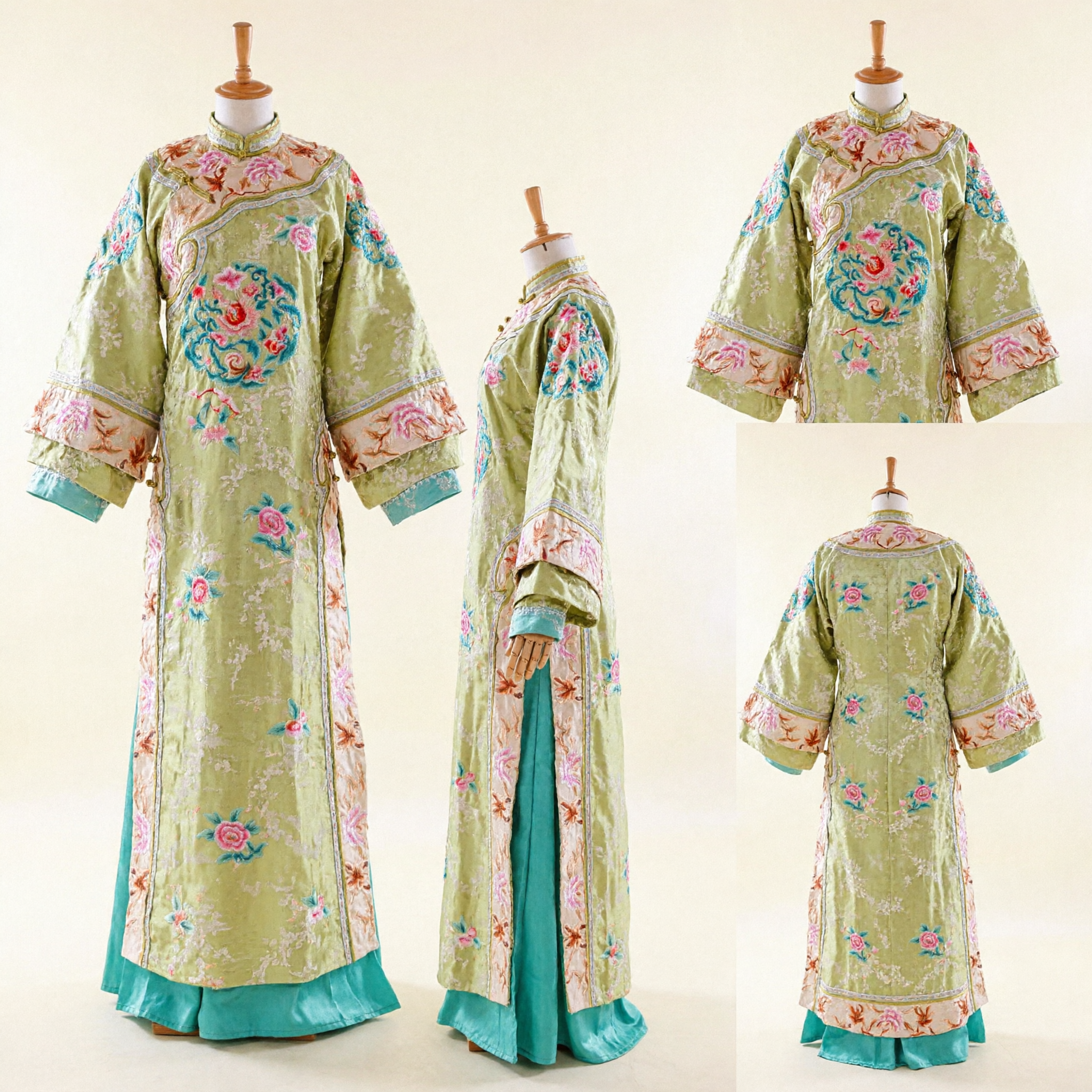 Robe brodée traditionnelle chinoise de la dynastie Qing, costume ancien jaune de princesse pour spectacle sur scène féminin - Asian Costume