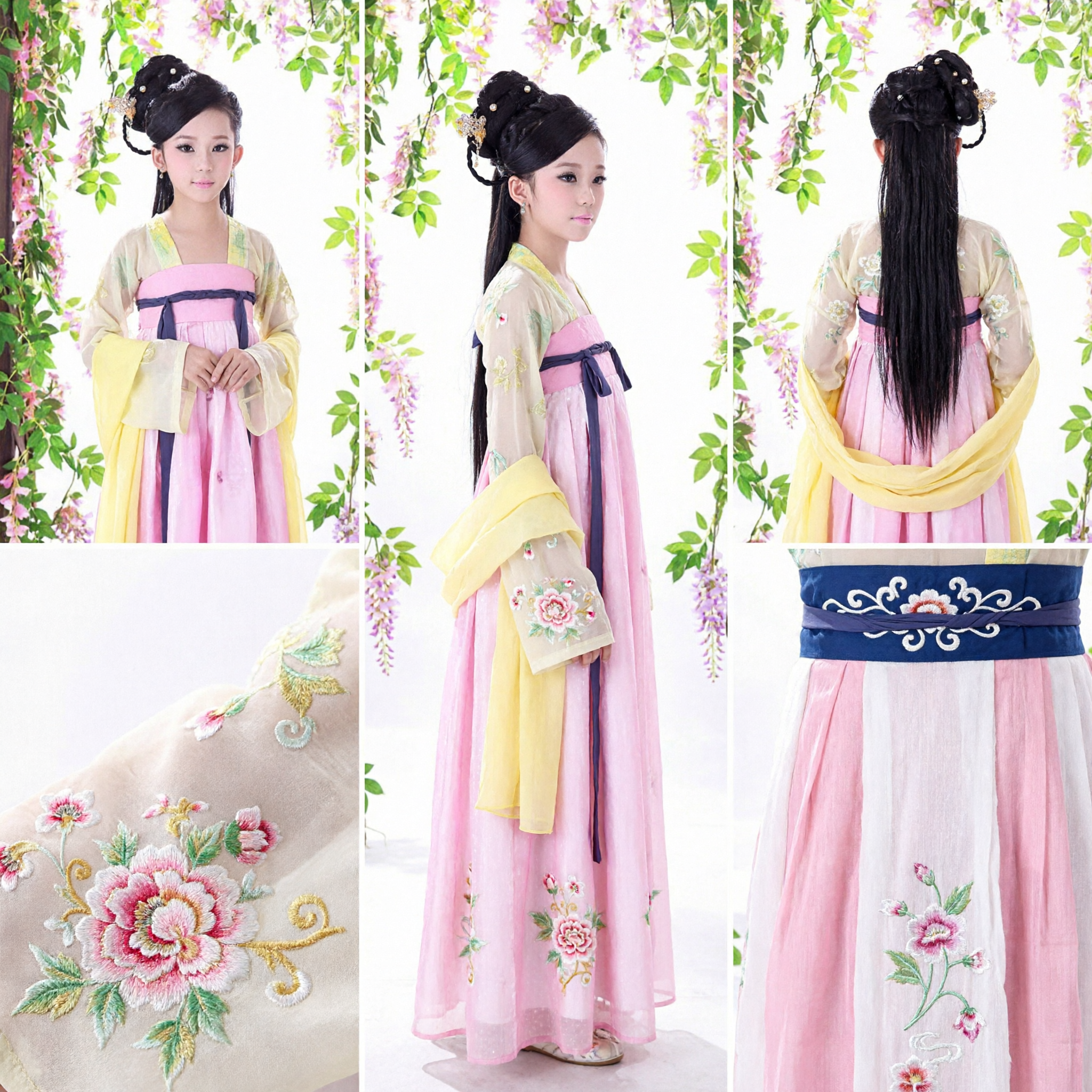 Traje Hanfu de Princesa da Dinastia Tang Antigo Chinês para Meninas Crianças Vestido Tradicional de Fada Roupa para Performance - Asian Costume
