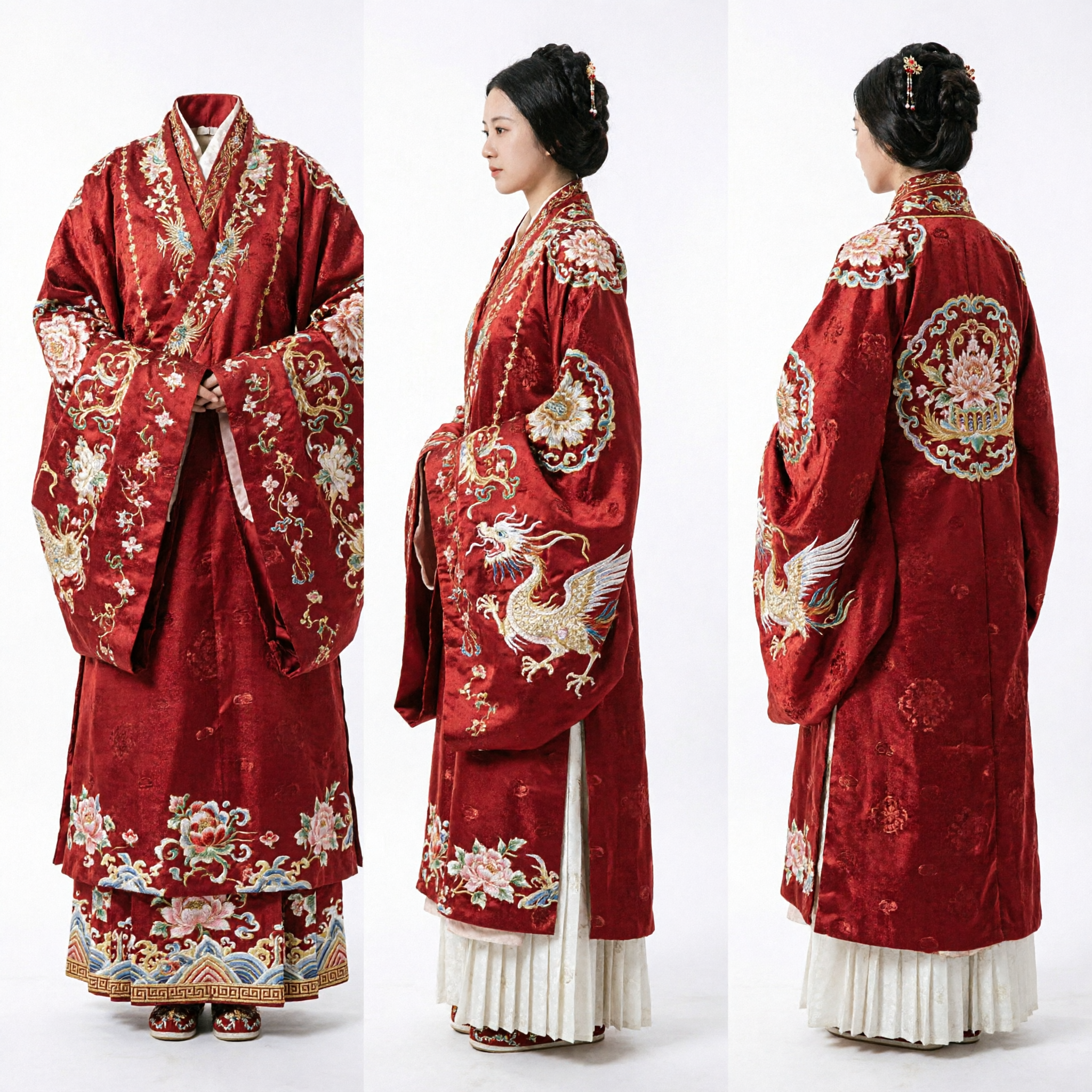 Élégant costume Hanfu rouge chinois ancien pour femmes, robe brodée traditionnelle pour spectacle historique - Asian Costume