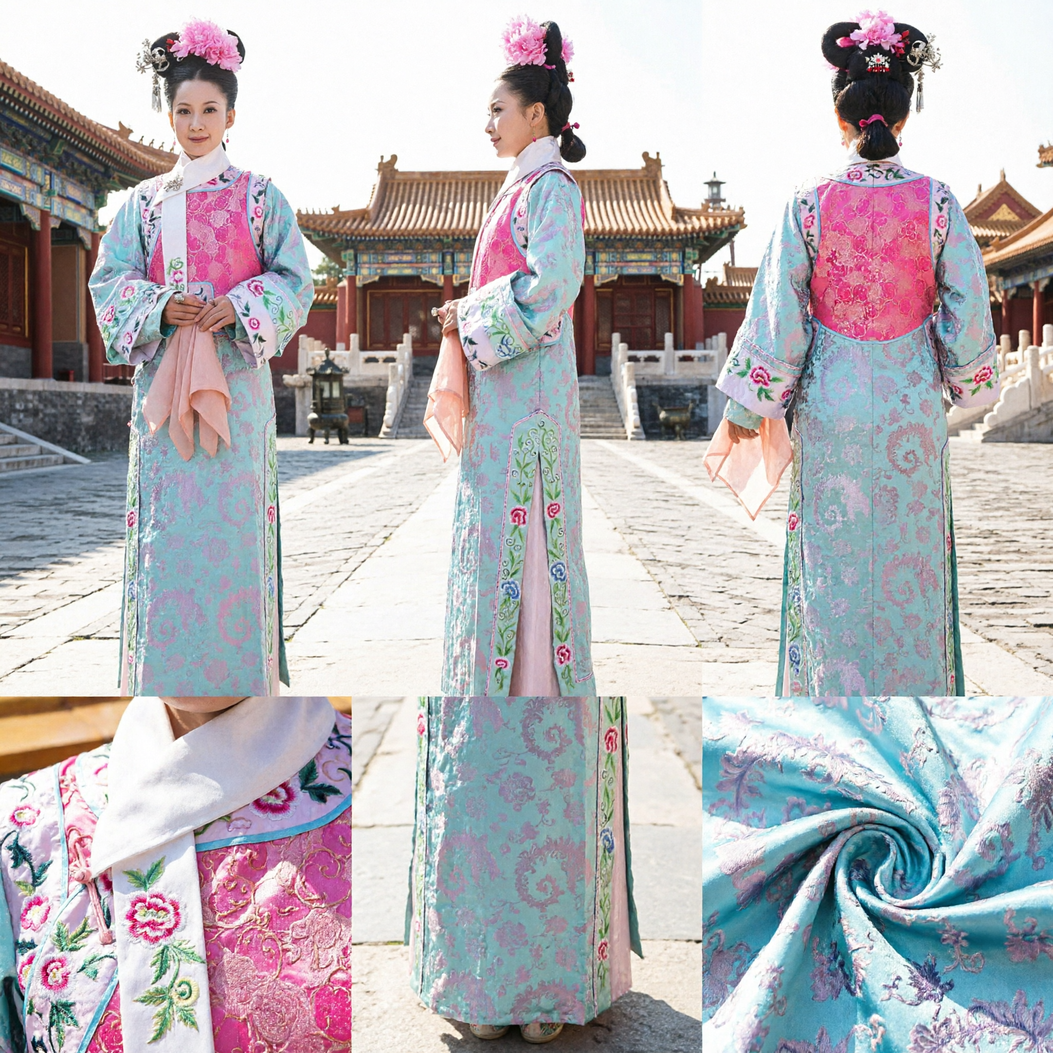 Traditioneel Chinese Qing Dynastie Manchu Prinses Kostuum Oud Paleis Keizerin Jurk voor Vrouwen Cosplay - Asian Costume