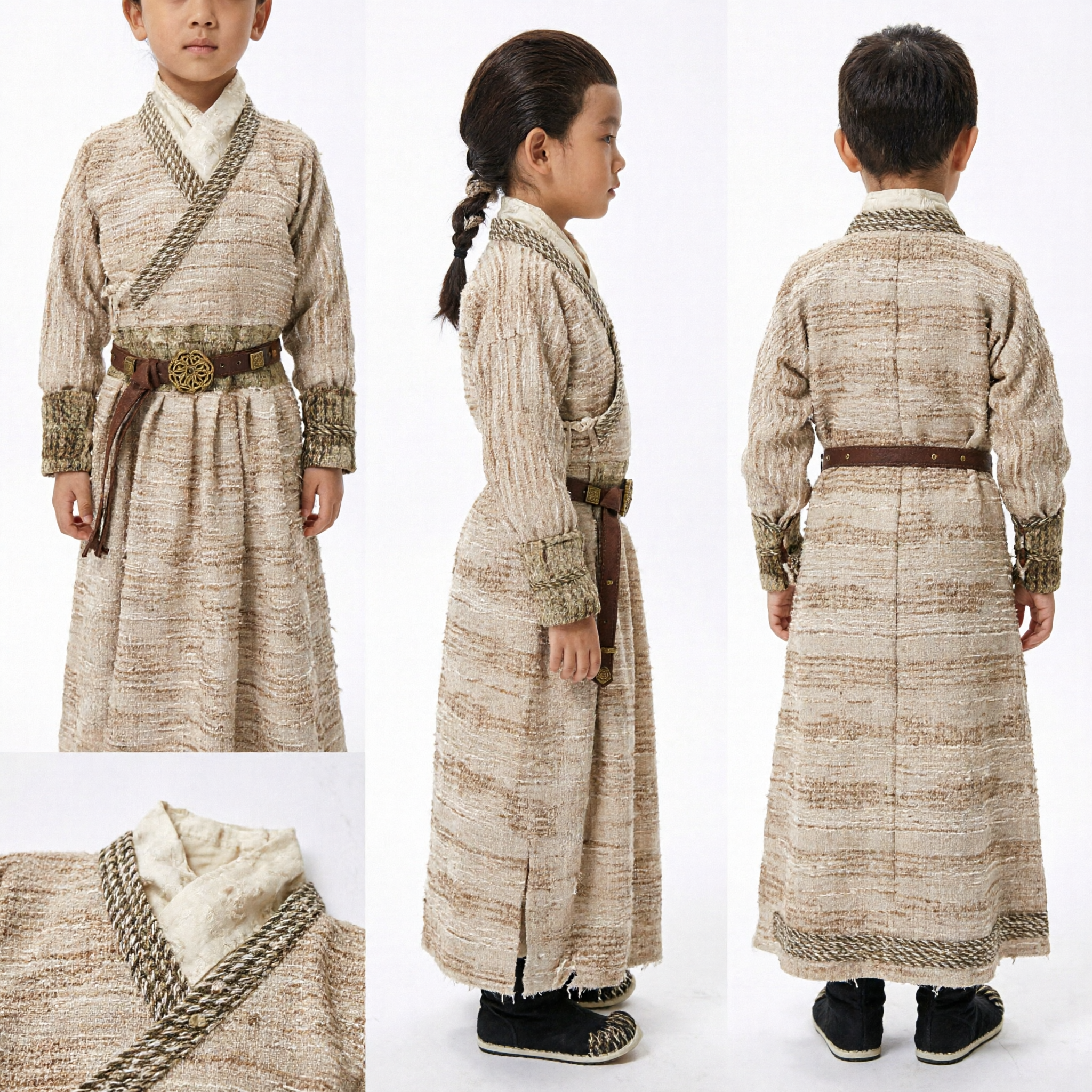 Costume Hanfu traditionnel chinois pour enfants de la dynastie Tang, robe de chevalier ancien pour garçons, vêtement historique - Asian Costume