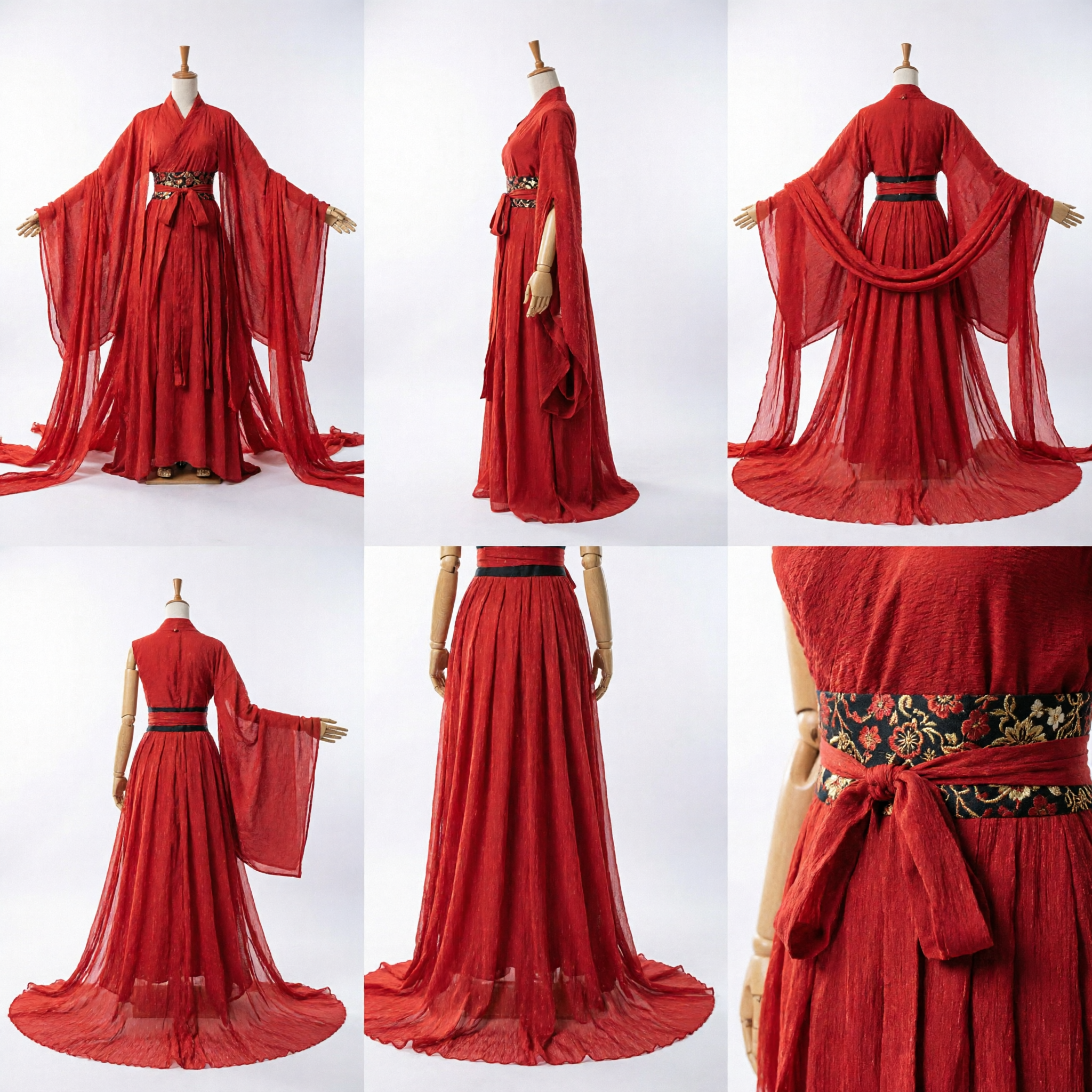 Hanfu Rojo Tradicional Chino Traje Antiguo de Princesa Vestido Largo y Fluido para Representación de Boda de Mujer - Asian Costume