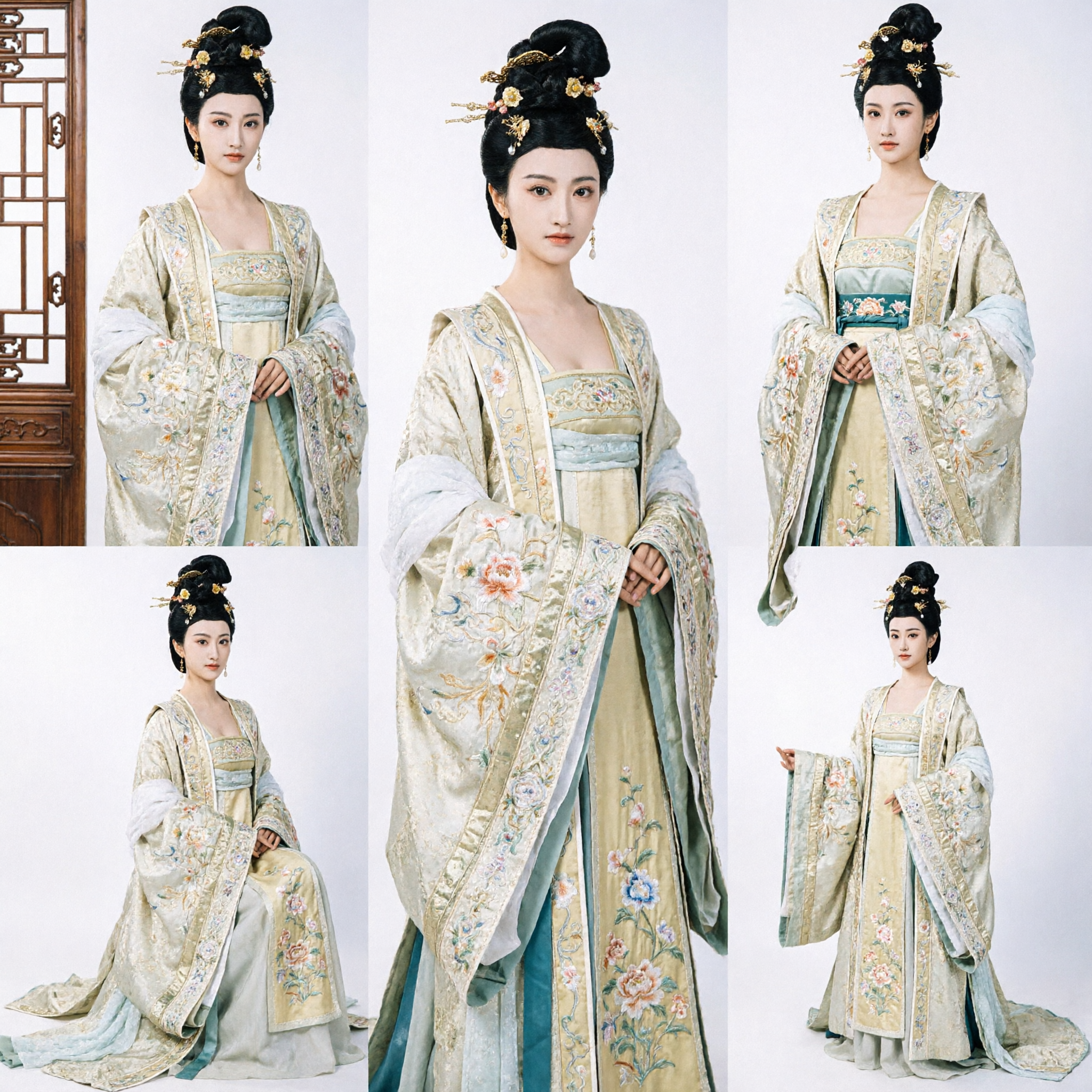 Chinees Traditioneel Tang-dynastie Hanfu Kostuum Oud Paleisprinses Groen Geborduurde Jurk voor Vrouwen - Asian Costume