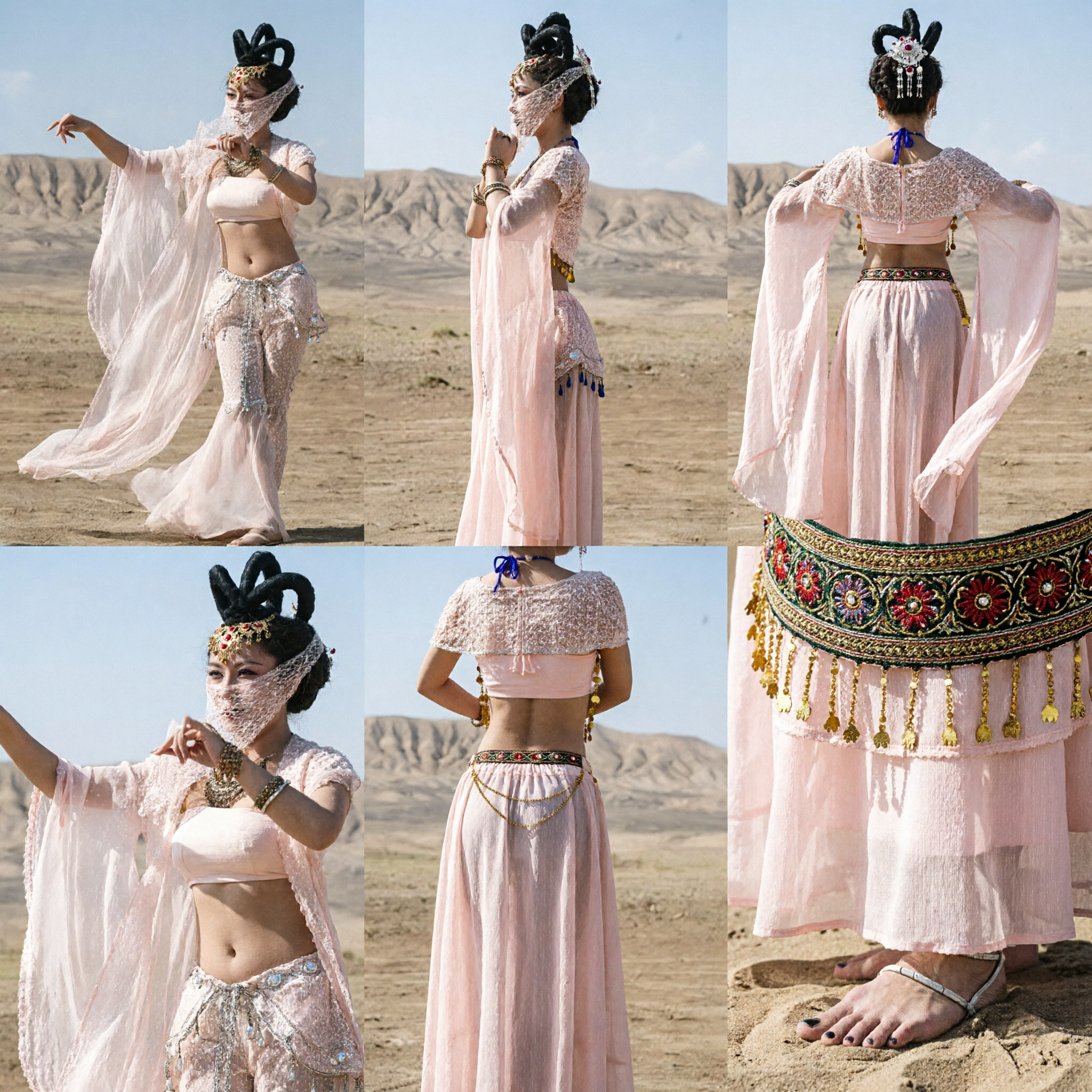 Costume de danse des Apsaras volantes de Dunhuang, tenue de fée ancienne Hanfu chinoise pour spectacle sur scène avec voile - Asian Costume