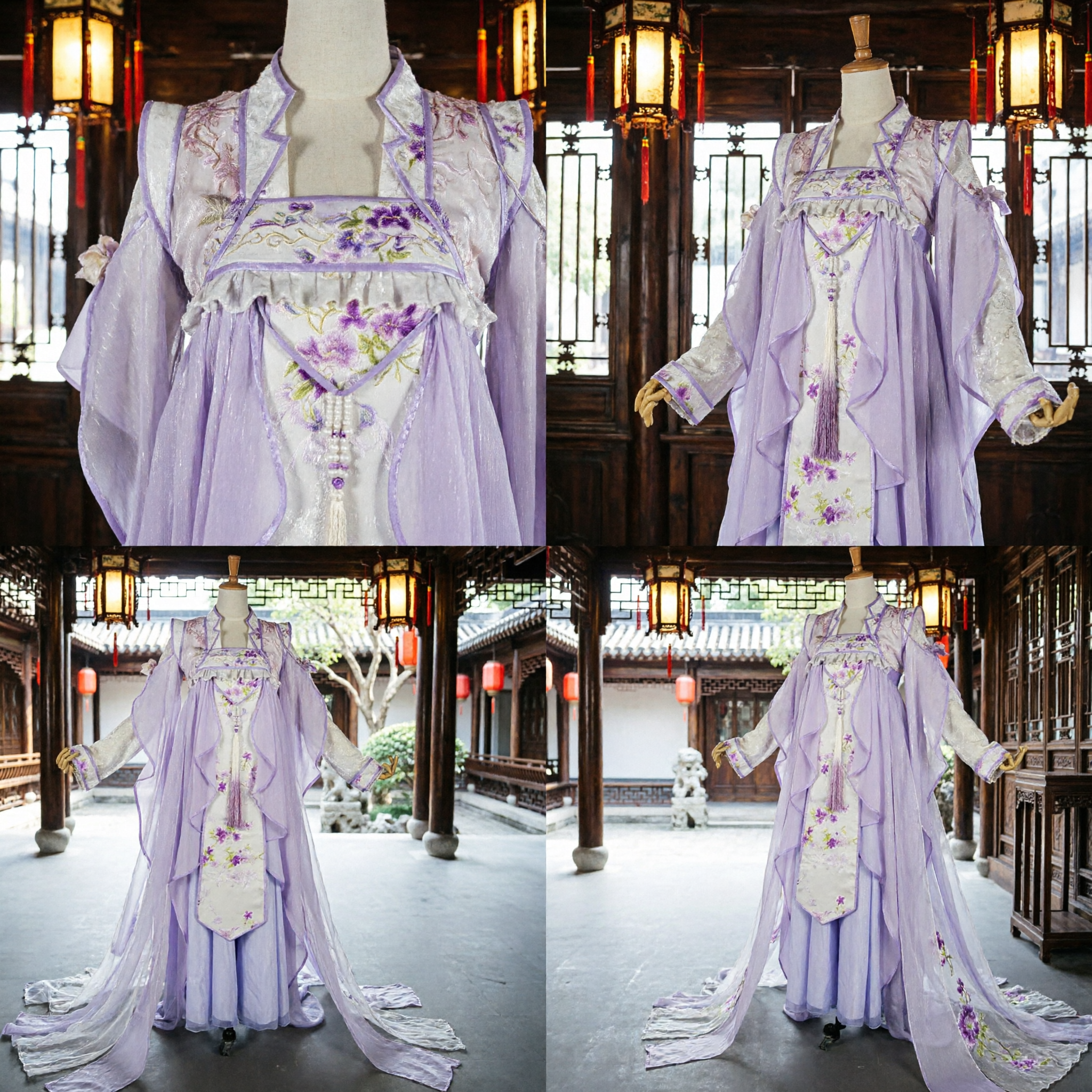 Vestido Elegante Roxo Hanfu Chinês Antigo Traje Tradicional Princesa Fada para Mulheres Cosplay e Performance - Asian Costume