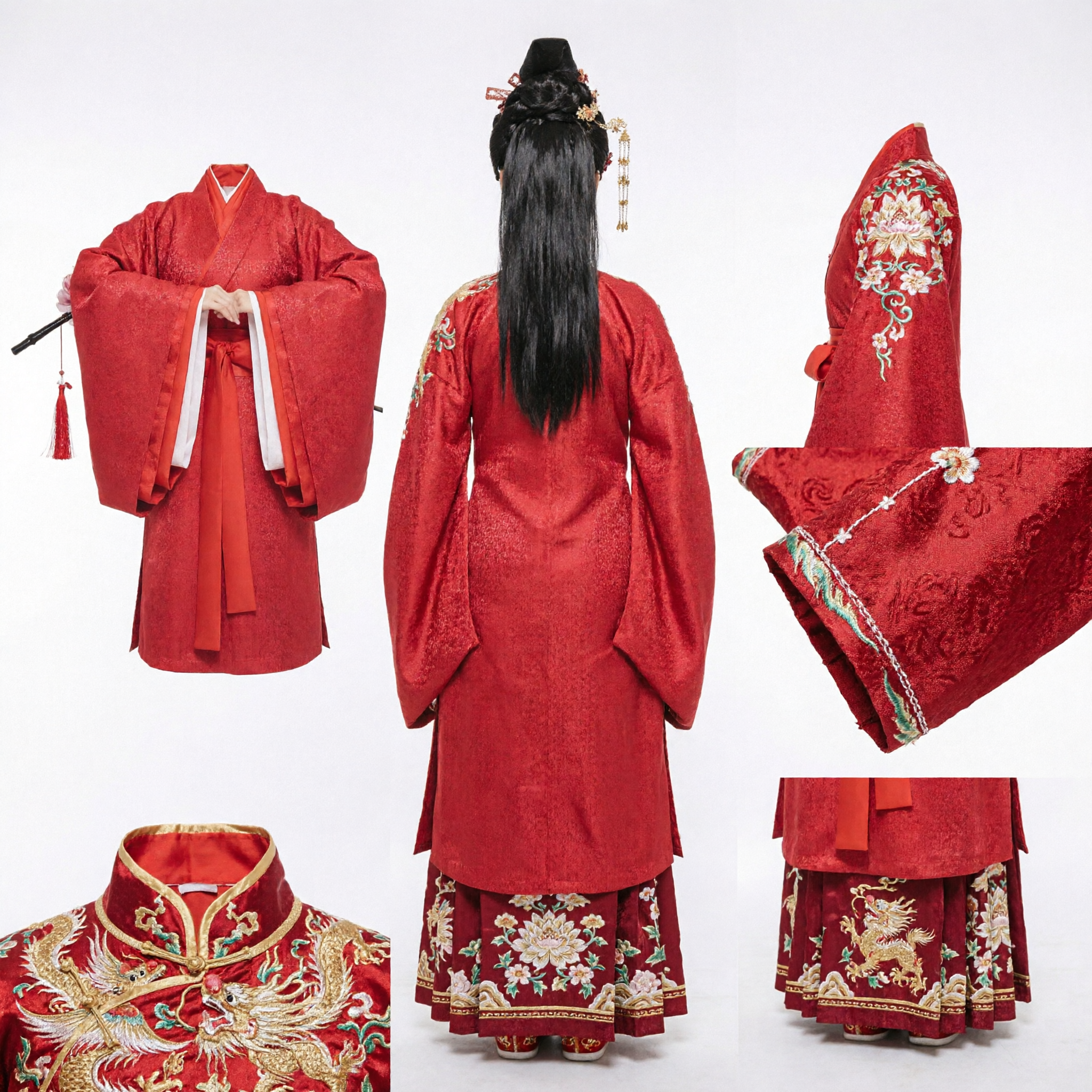 Robe Hanfu Rouge Traditionnelle Chinoise pour Femmes Costume Ancienne Princesse pour Cérémonie de Mariage et Spectacle - Asian Costume