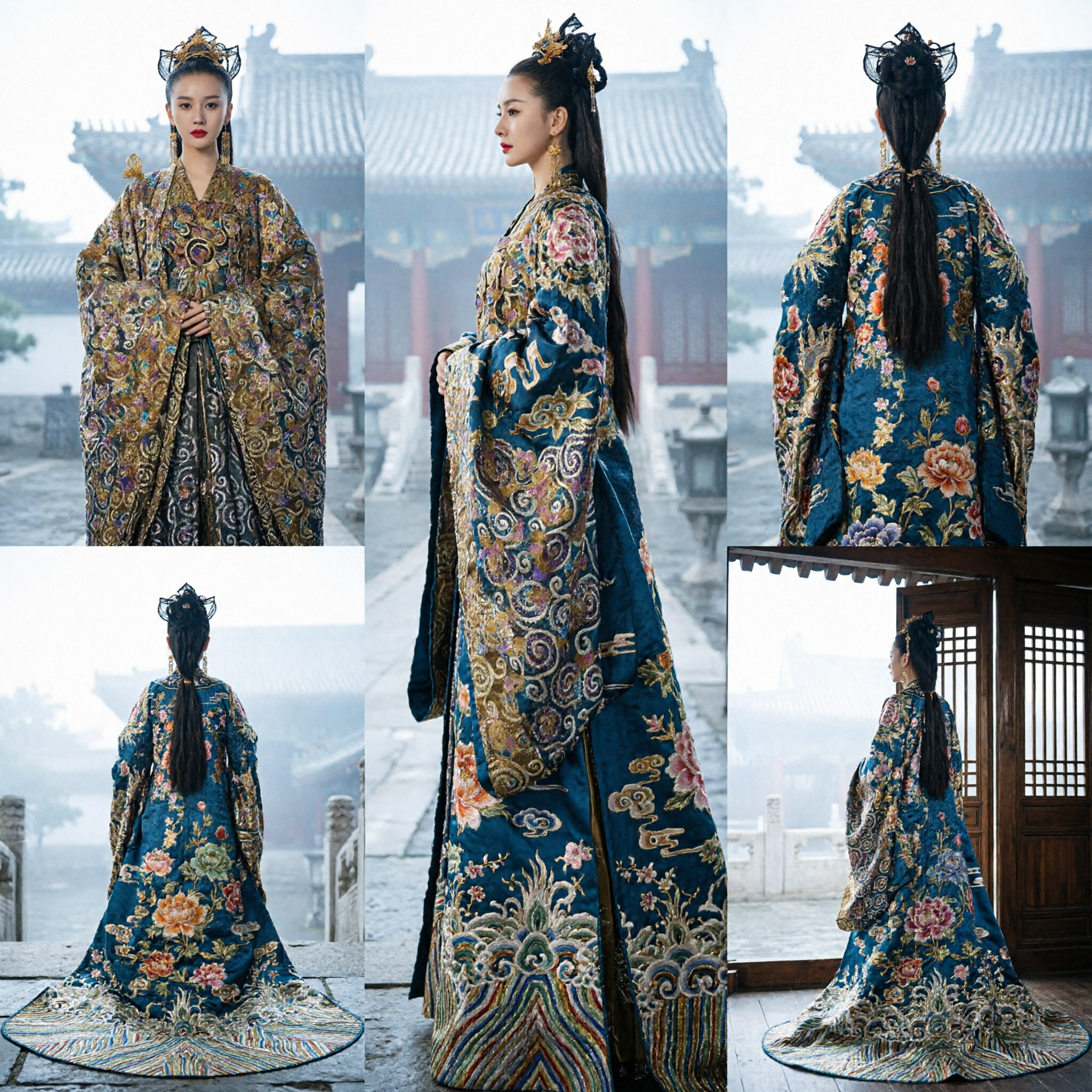 Luksusowy kostium starożytnej chińskiej cesarzowej, królewska suknia damy pałacowej, historyczna suknia Hanfu z haftem - Asian Costume