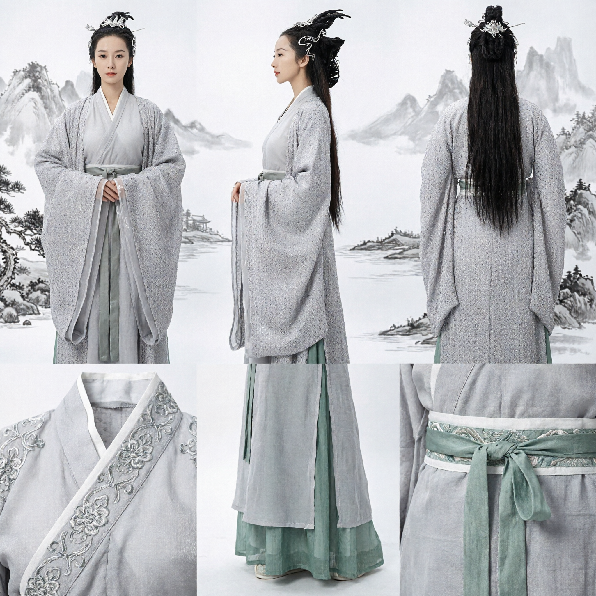 Costume Hanfu chinois ancien élégant - Robe de fée blanche pour cosplay et performance traditionnelle femmes - Asian Costume