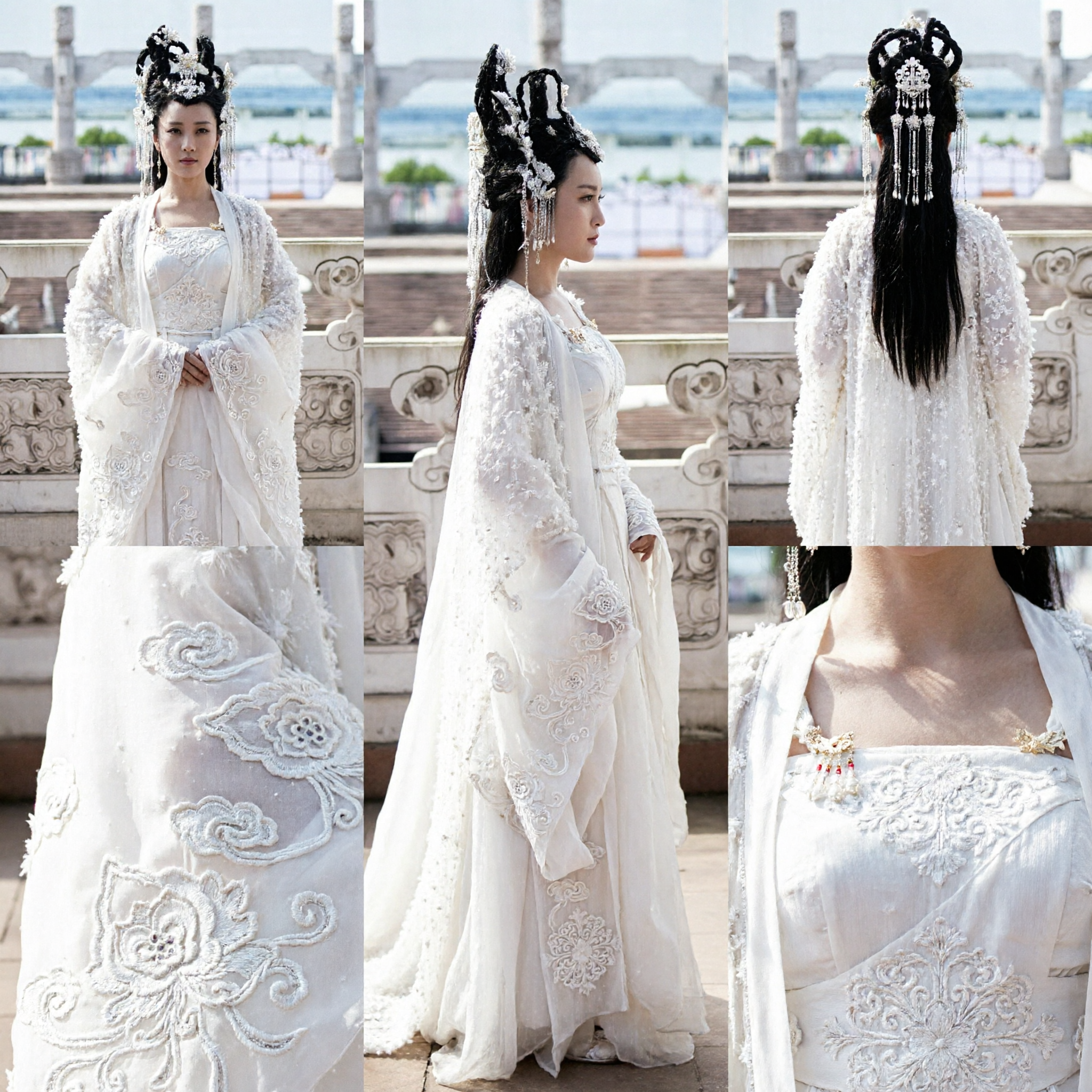 Традиционный китайский костюм Ханьфу, белое древнее платье феи с головным убором для женского косплея и фотосессий - Asian Costume