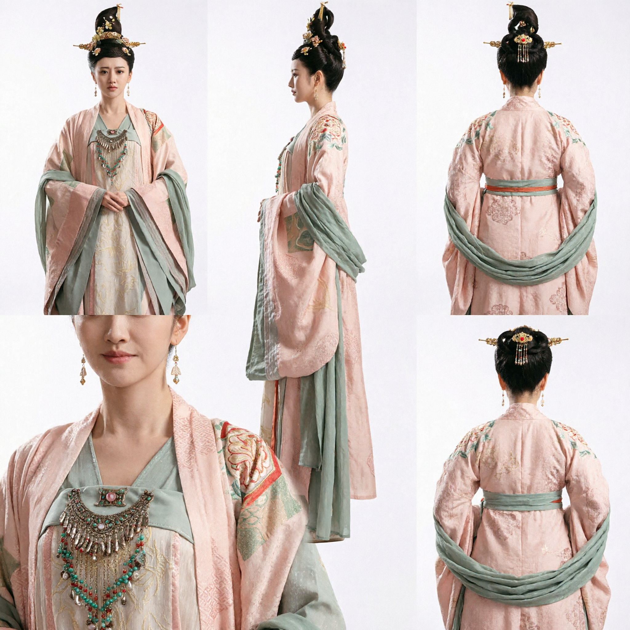 고대 중국 공주 한푸 의상 당나라 자수 드레스 여성 코스프레 공연용 - Asian Costume