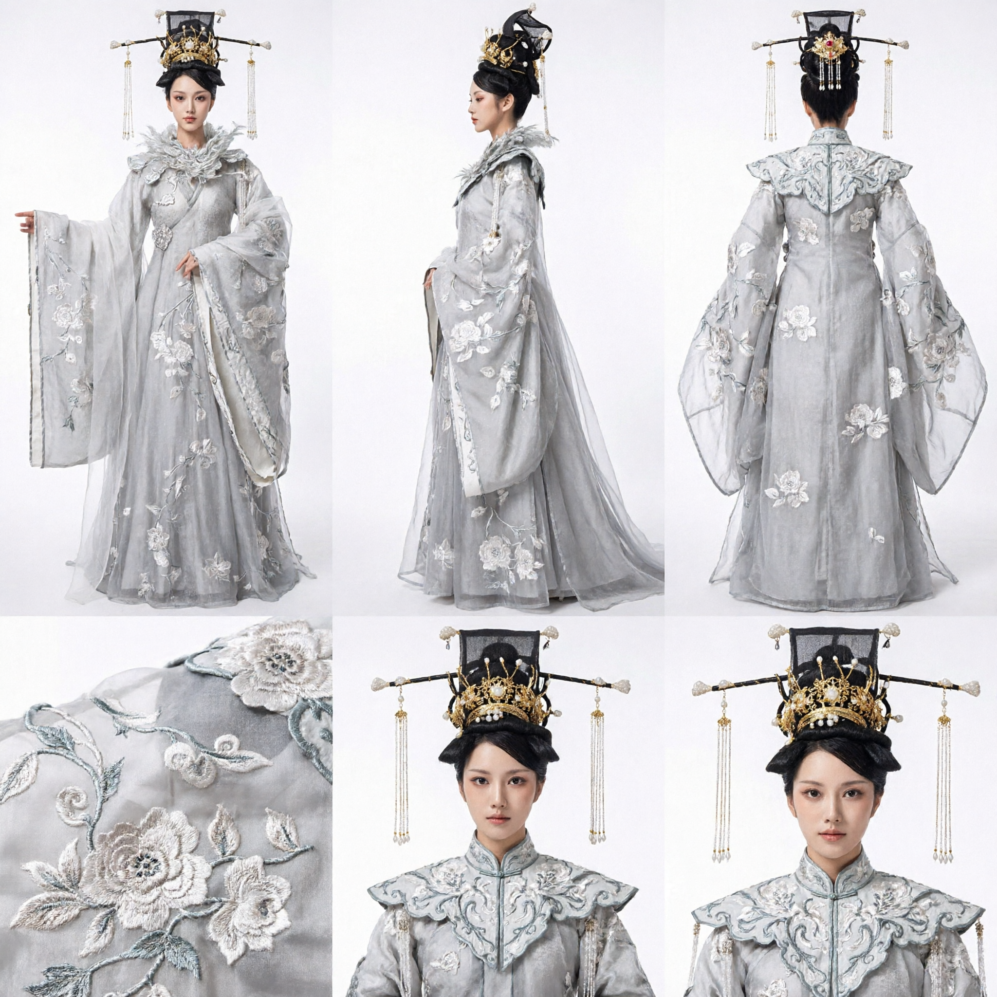 精巧な古代中国漢服コスチューム 白い仙女ドレス 伝統的皇后ガウン 女性用コスプレ - Asian Costume