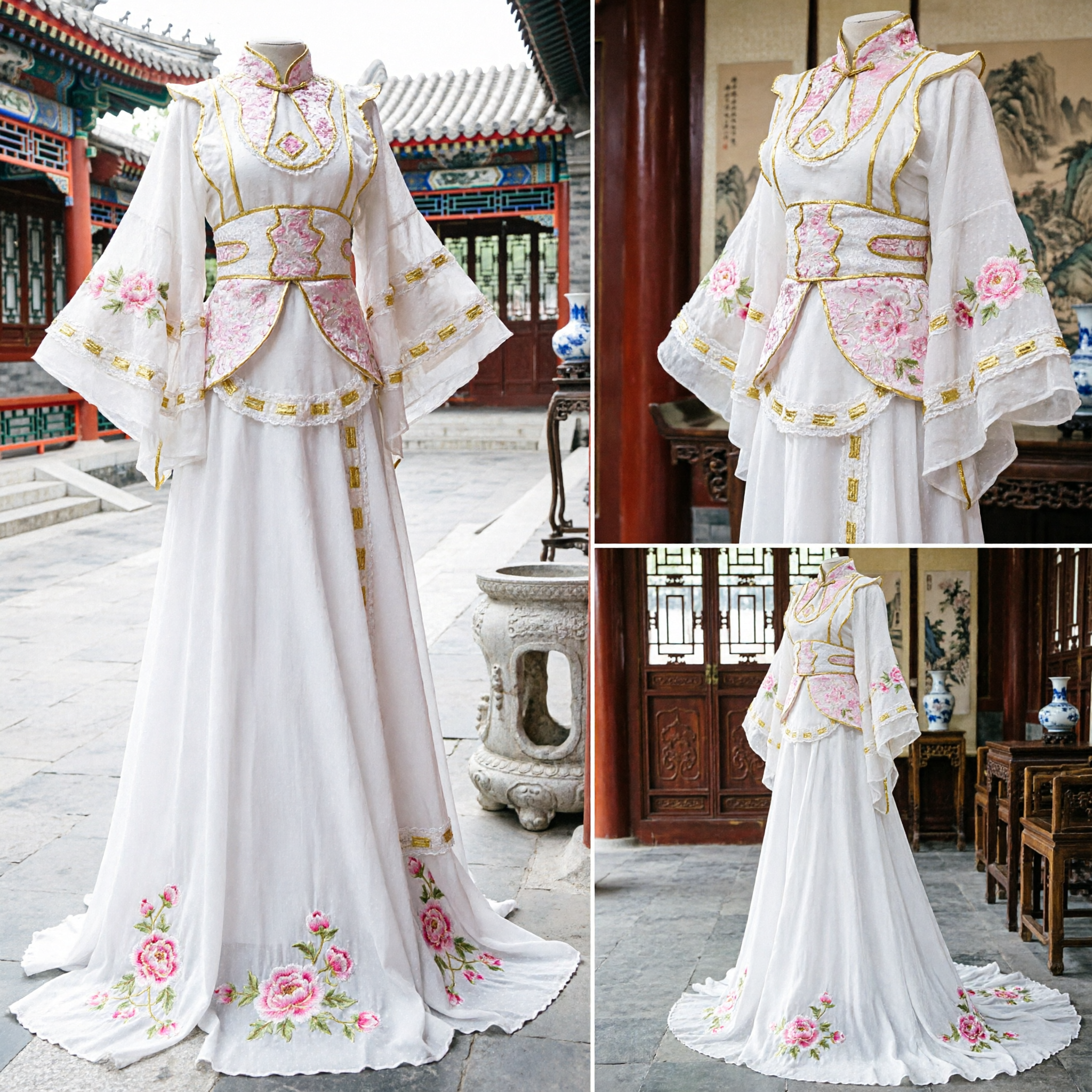 Elegant Wit Chinese Hanfu Antiek Feeënkostuum Traditionele Godinnenjurk voor Vrouwen Podiumoptreden Cosplay - Asian Costume