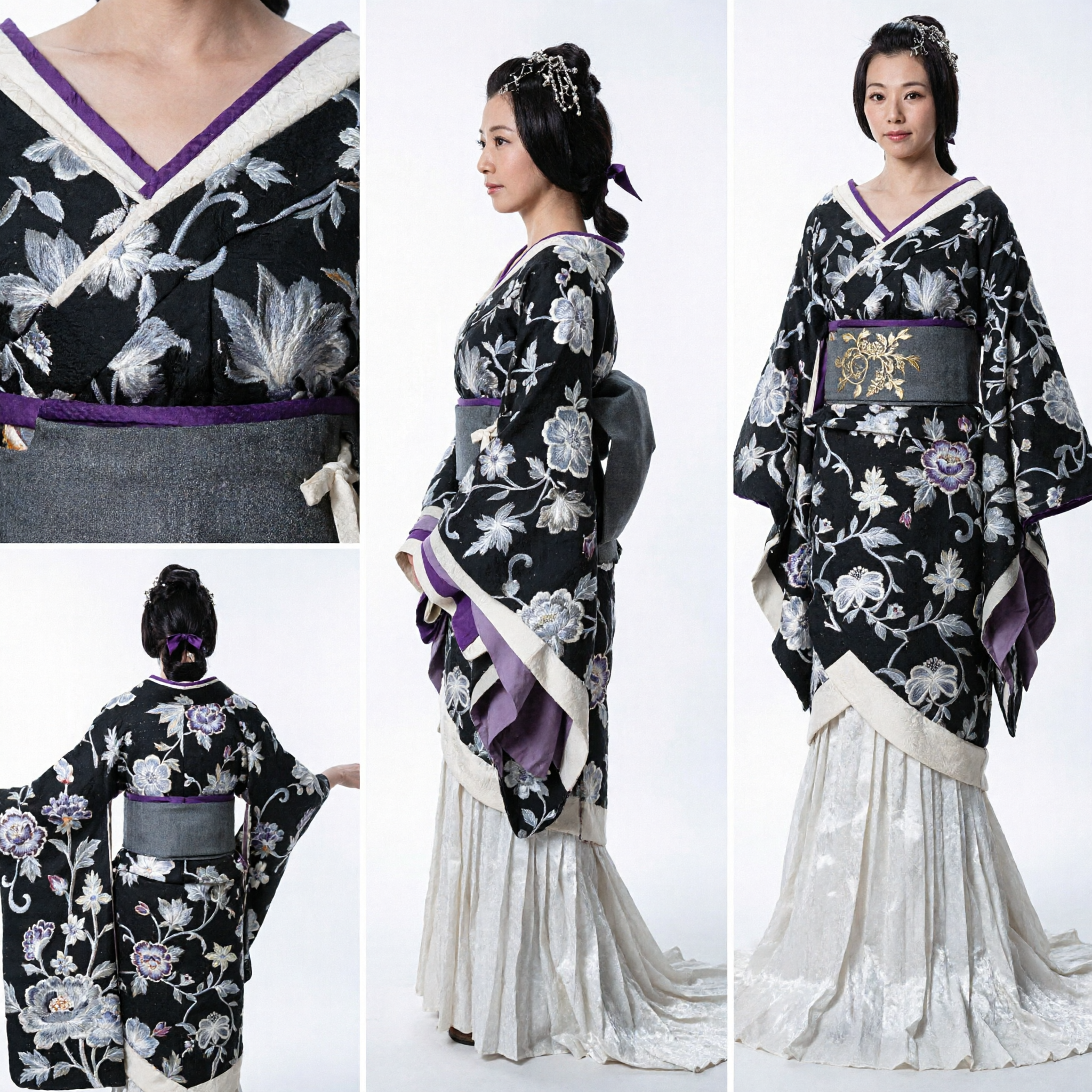 Traditioneel Chinees Hanfu-kostuum Zwarte Bloemen Han-dynastie Keizerin-jurk Oude Prinses-outfit voor Vrouwen Cosplay - Asian Costume