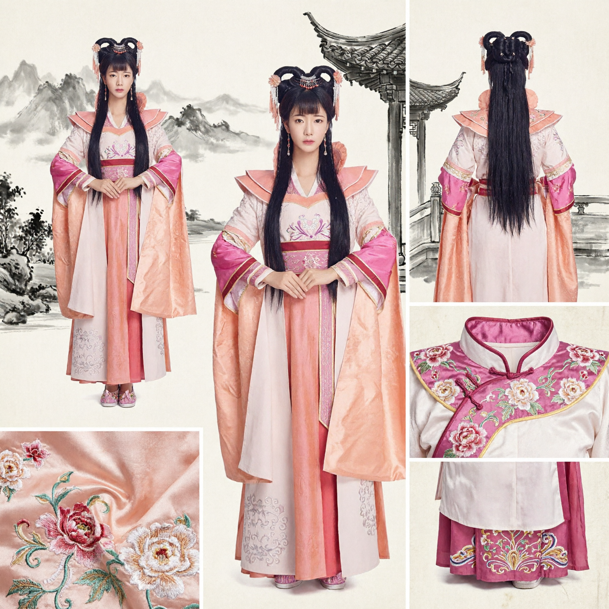 Traje Hanfu Tradicional Chinês, Vestido de Princesa Fada Antigo Rosa para Mulheres, Cosplay e Performance no Palco - Asian Costume