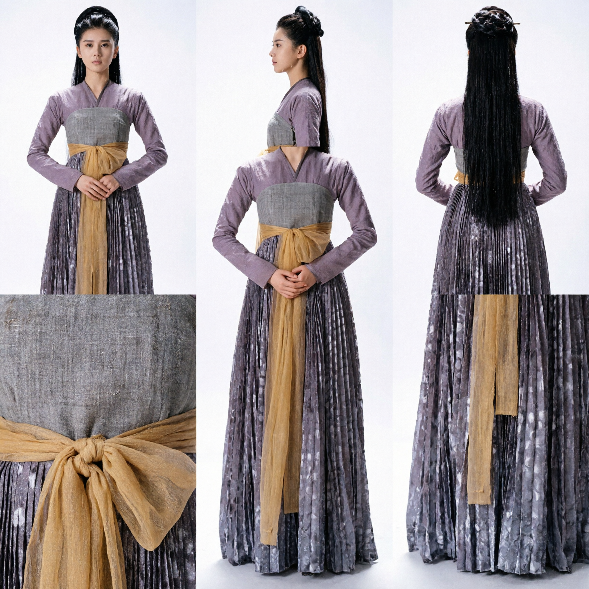 Antico Abito Hanfu della Dinastia Tang Cinese Grigio Viola Ruqun Costume Tradizionale per Donne Cosplay Storico - Asian Costume