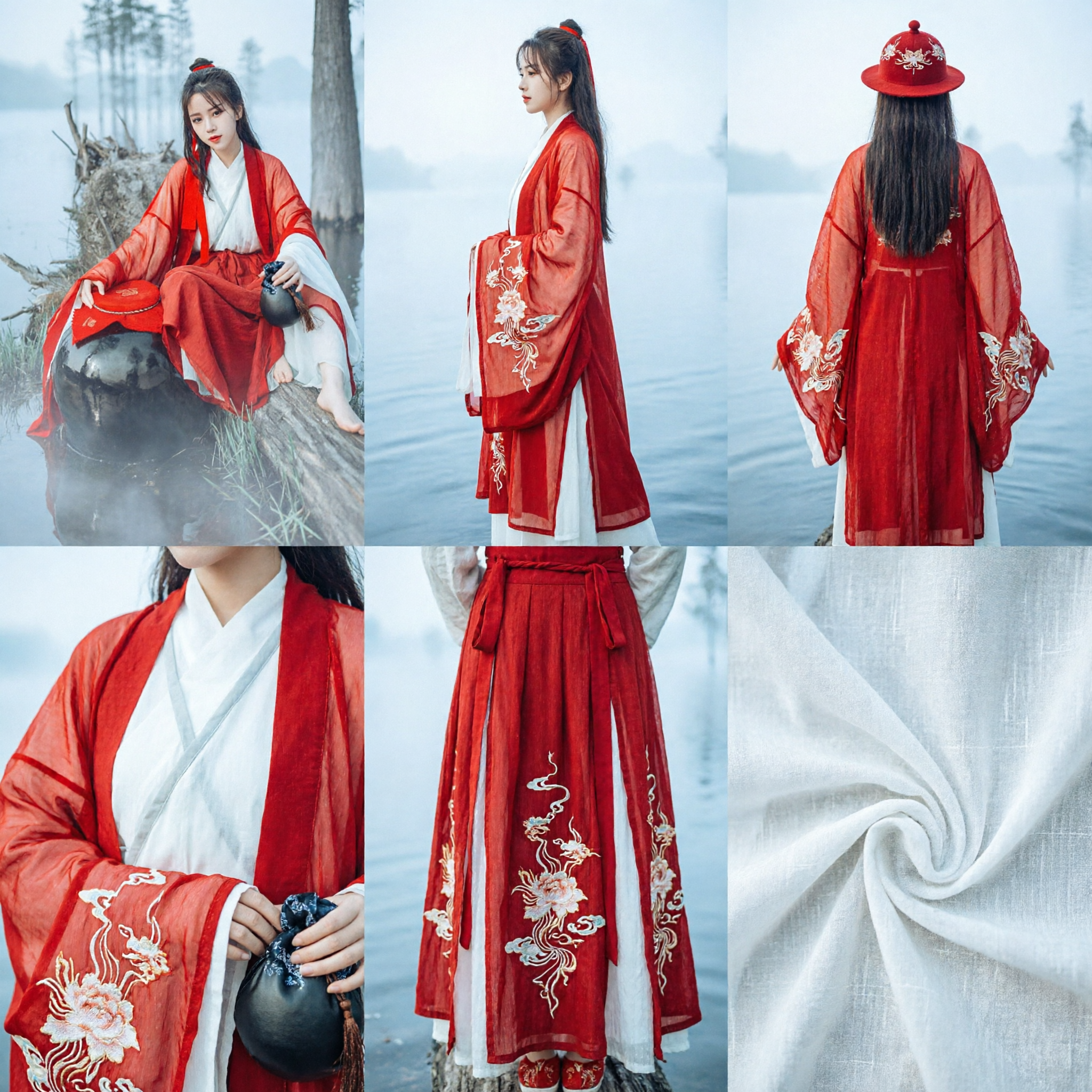 Tradycyjny Chiński Czerwony Kostium Hanfu Starożytny Strój Szermierza dla Kobiet do Cosplayu i Występów - Asian Costume