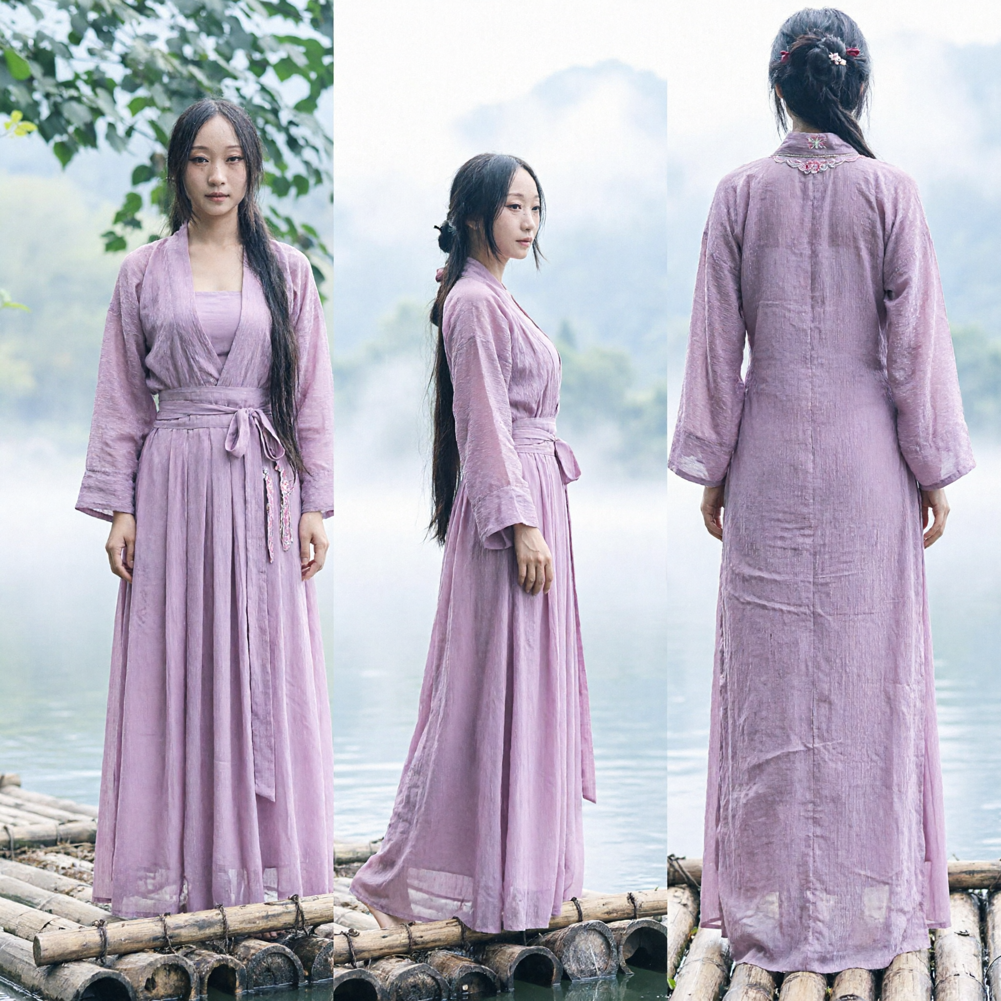 Vestido Hanfu Tradicional Chinês Elegante Roxo Traje de Estilo Antigo para Mulheres Performance Cultural e Fotografia - Asian Costume