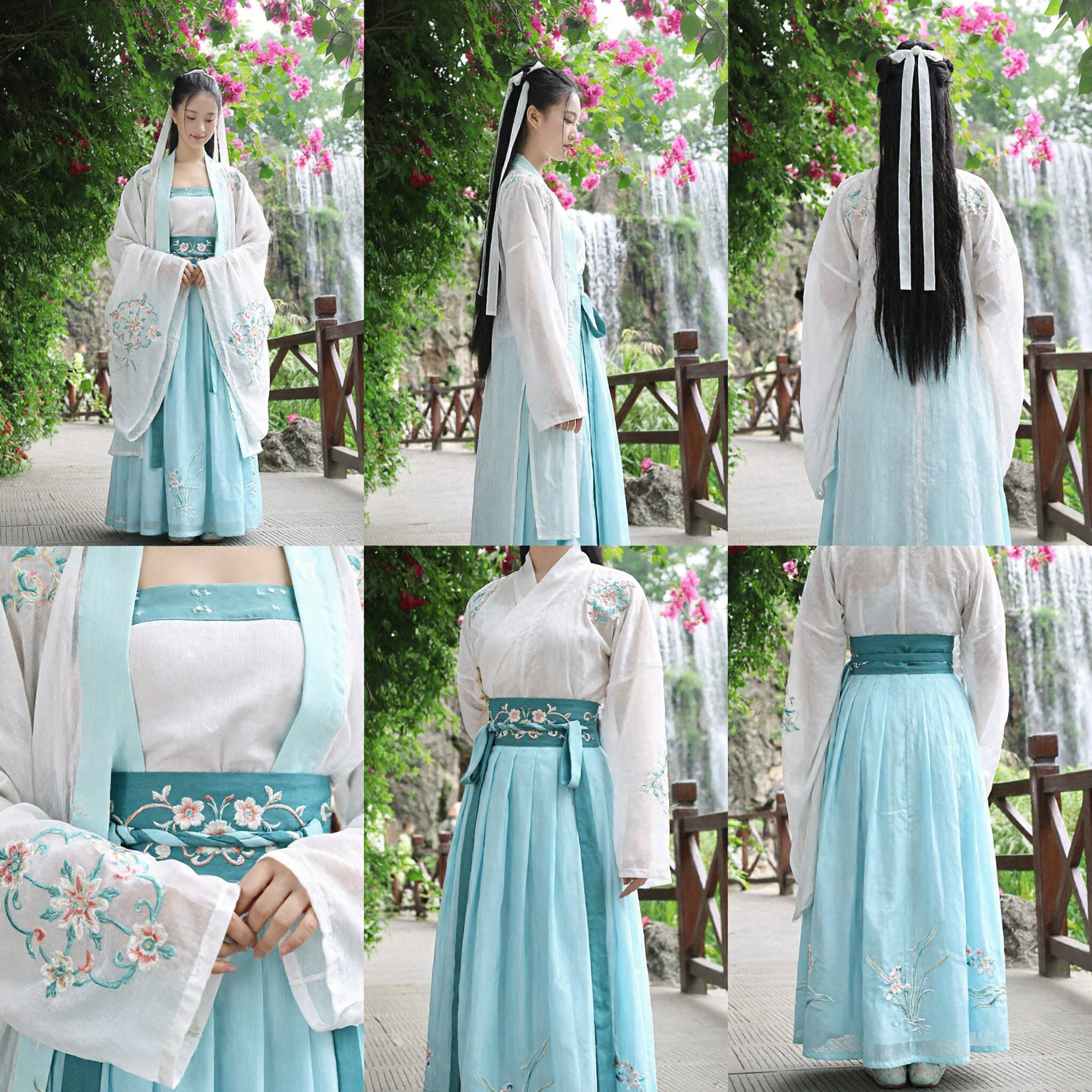 Elegant Traditional Chinese Hanfu Costume Light Blue Ancient Fairy Dress for Women Cosplay and Photography - Asian Costume