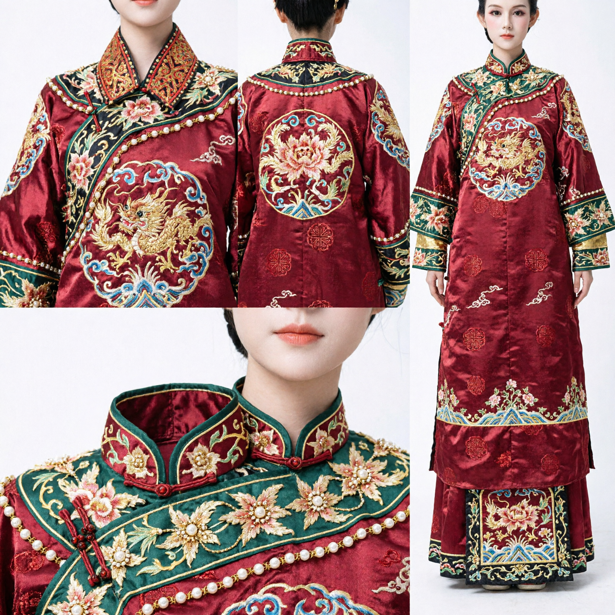 Acessório de Cabelo Exclusivo para Noiva Tradicional Chinesa Antiga Coroa de Fênix Dourada Adorno de Cabeça Hanfu com Borlas Pendentes - Asian Costume