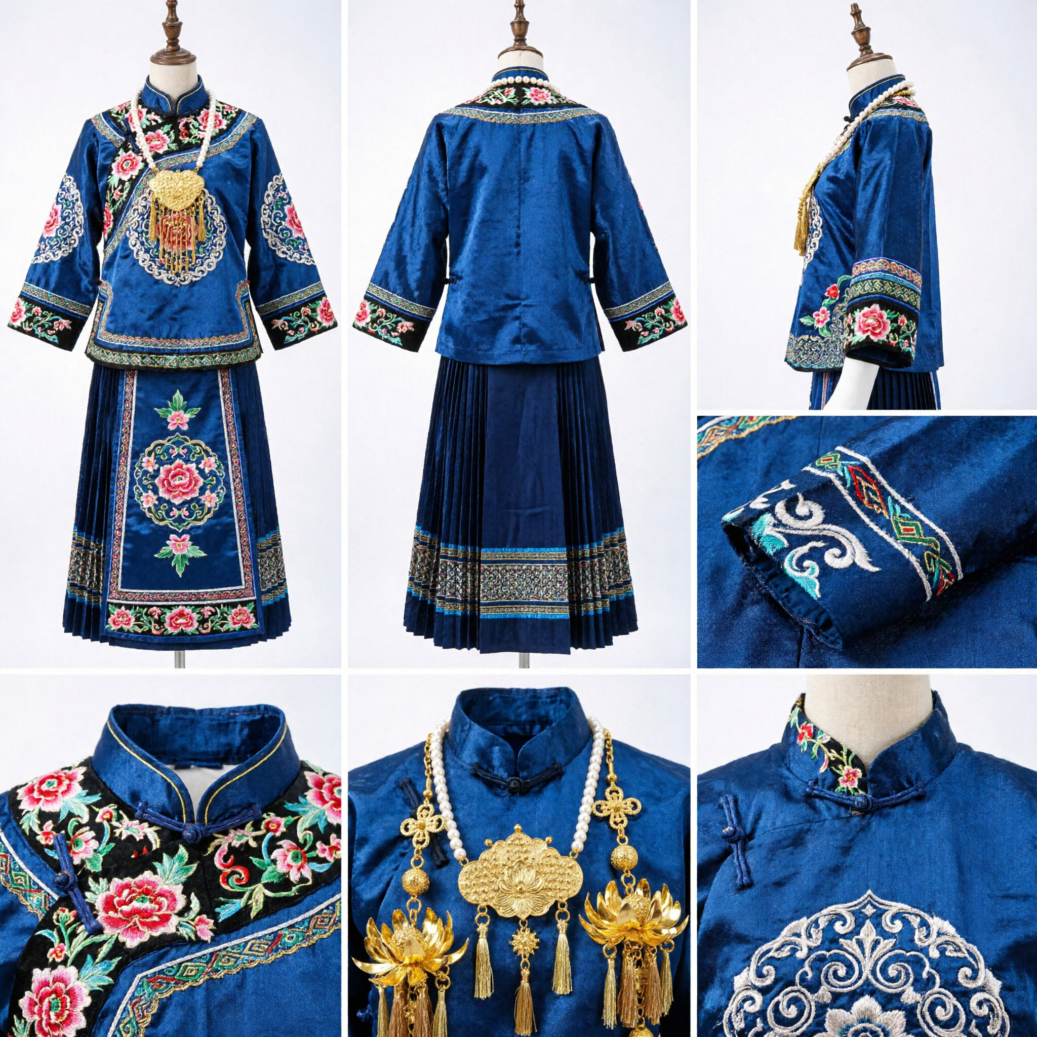 Traditionelle chinesische Gold-Lotusblüten-Ohrringe Hanfu-Accessoires antiker Palaststil Hochzeitsschmuck für Frauen - Asian Costume