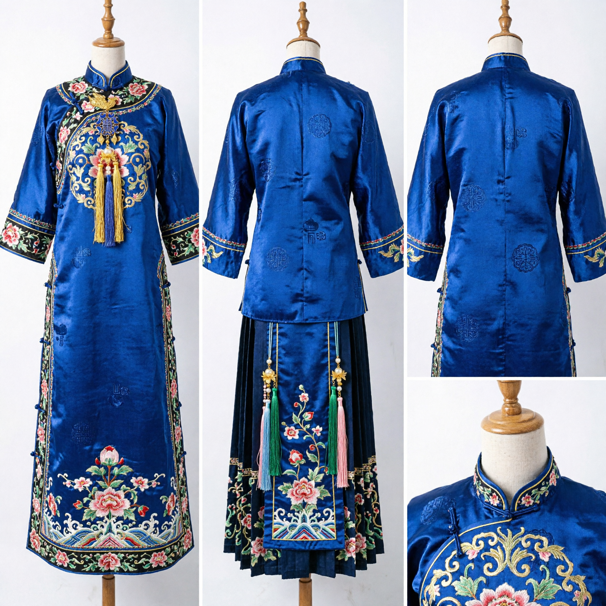 Hairpin de Fênix Tradicional Chinês Banhado a Ouro com Pingente de Esmalte Azul, Grampo de Cabelo Hanfu para Noivas de Casamento para Mulheres - Asian Costume