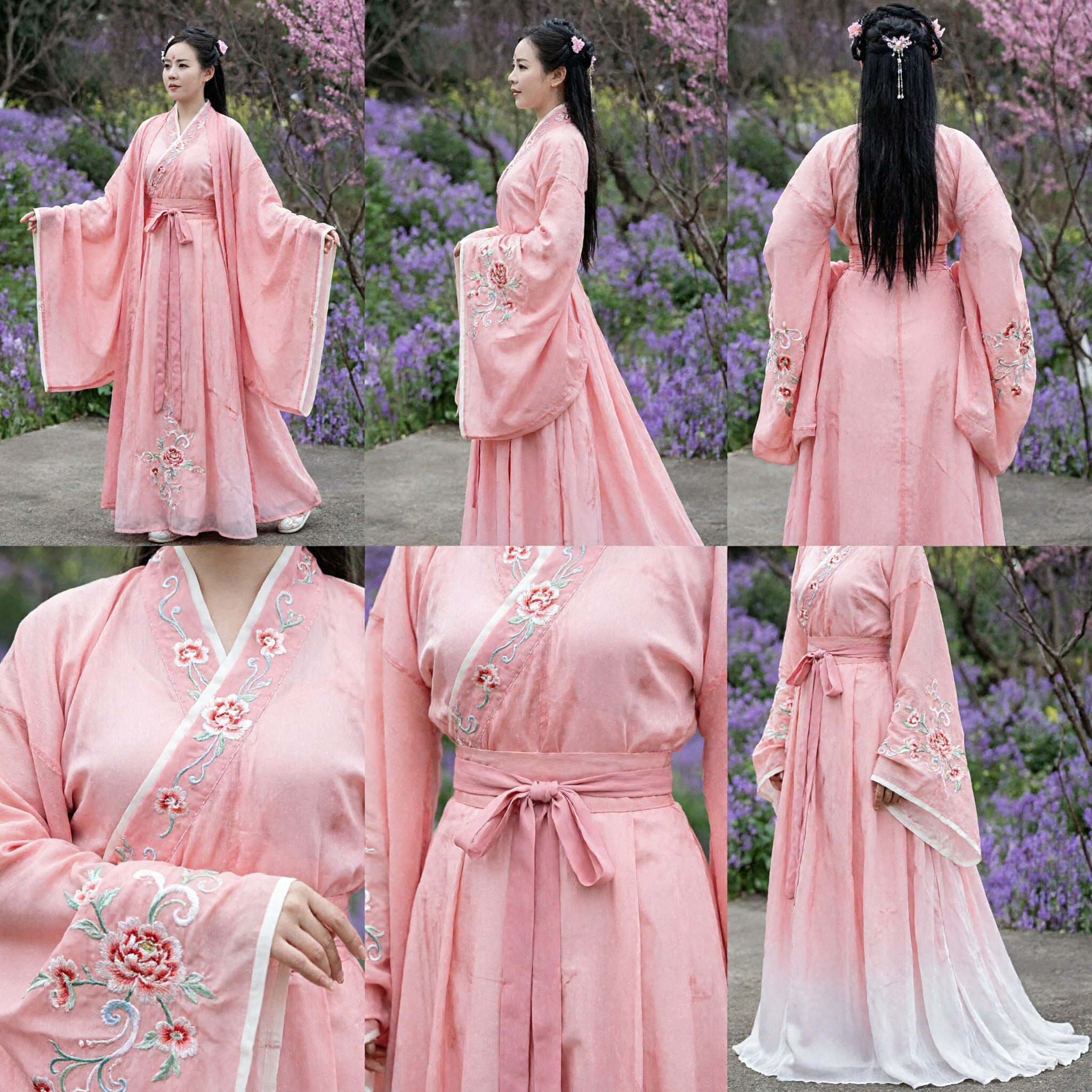 Traje Antigo Hanfu Rosa Tradicional Chinês Elegante Vestido de Fada para Apresentações e Cosplay de Mulheres - Asian Costume
