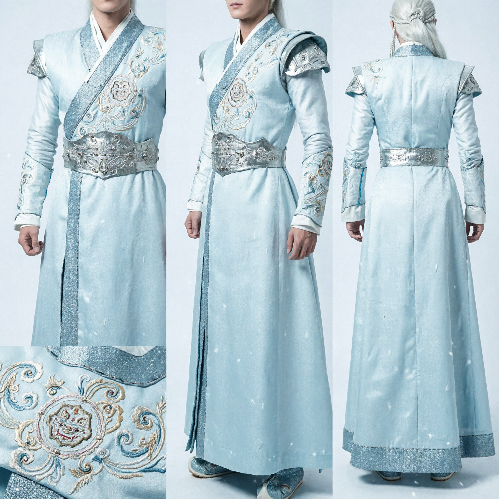 Древний китайский костюм белого принца, мужской косплей в стиле сянься-фэнтези воина, полный набор одежды Ханьфу - Asian Costume