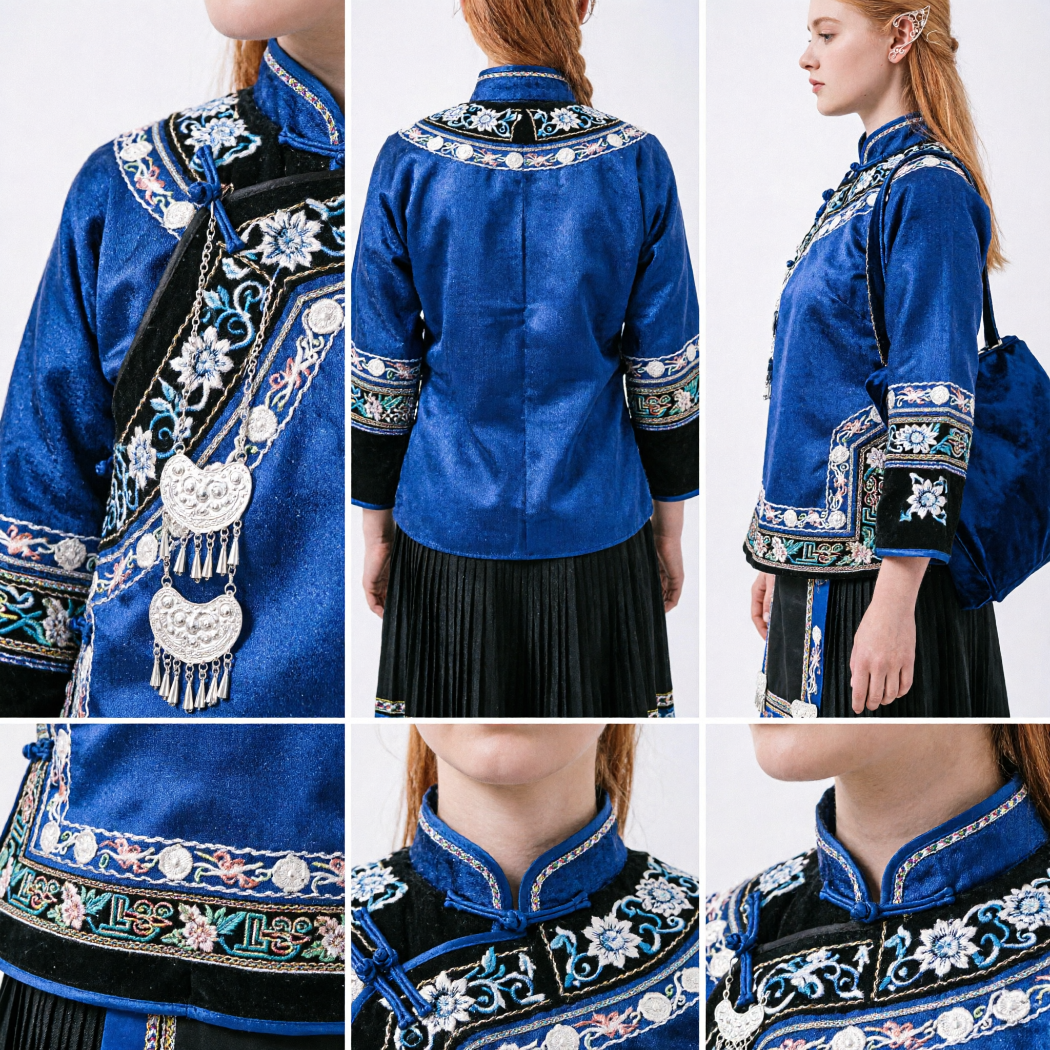 Elegante Zilverdraad Omwikkelde Oorsieraad met Bloemcharme Traditionele Chinese Hanfu Fee Cosplay Sieraad voor Vrouwen - Asian Costume