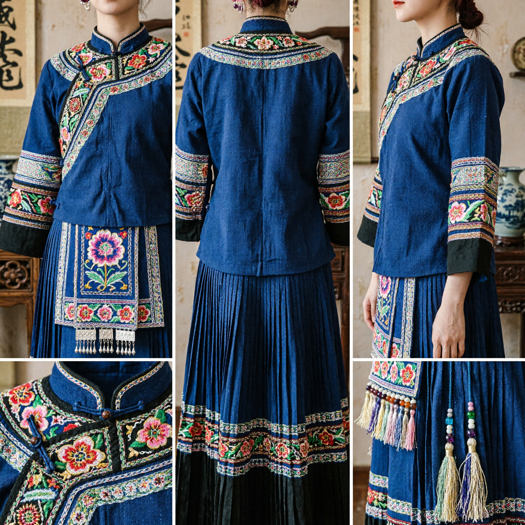 수제 은선 감긴 엘프 귀걸이 보라색 크리스탈 판타지 코스튬 여성 주얼리 - Asian Costume