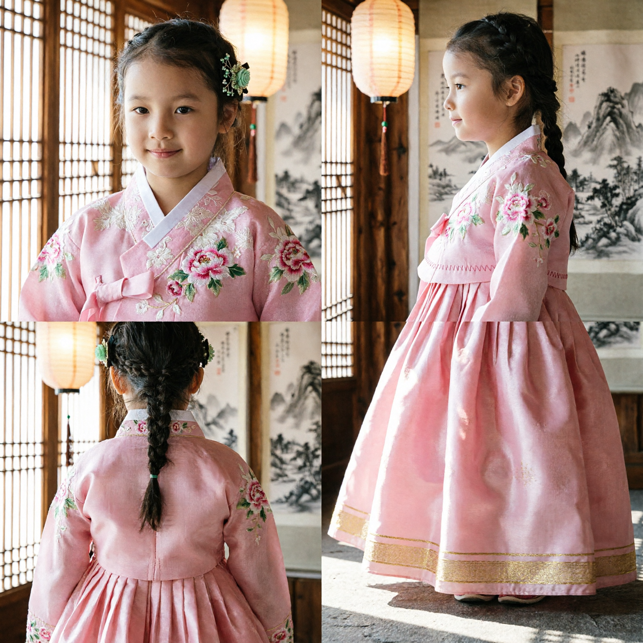 Traditionele Koreaanse Hanbok Haaraccessoire Groene Roos Bloem Haarnaald voor Kinderen Meisjes Ceremonie Feest - Asian Costume