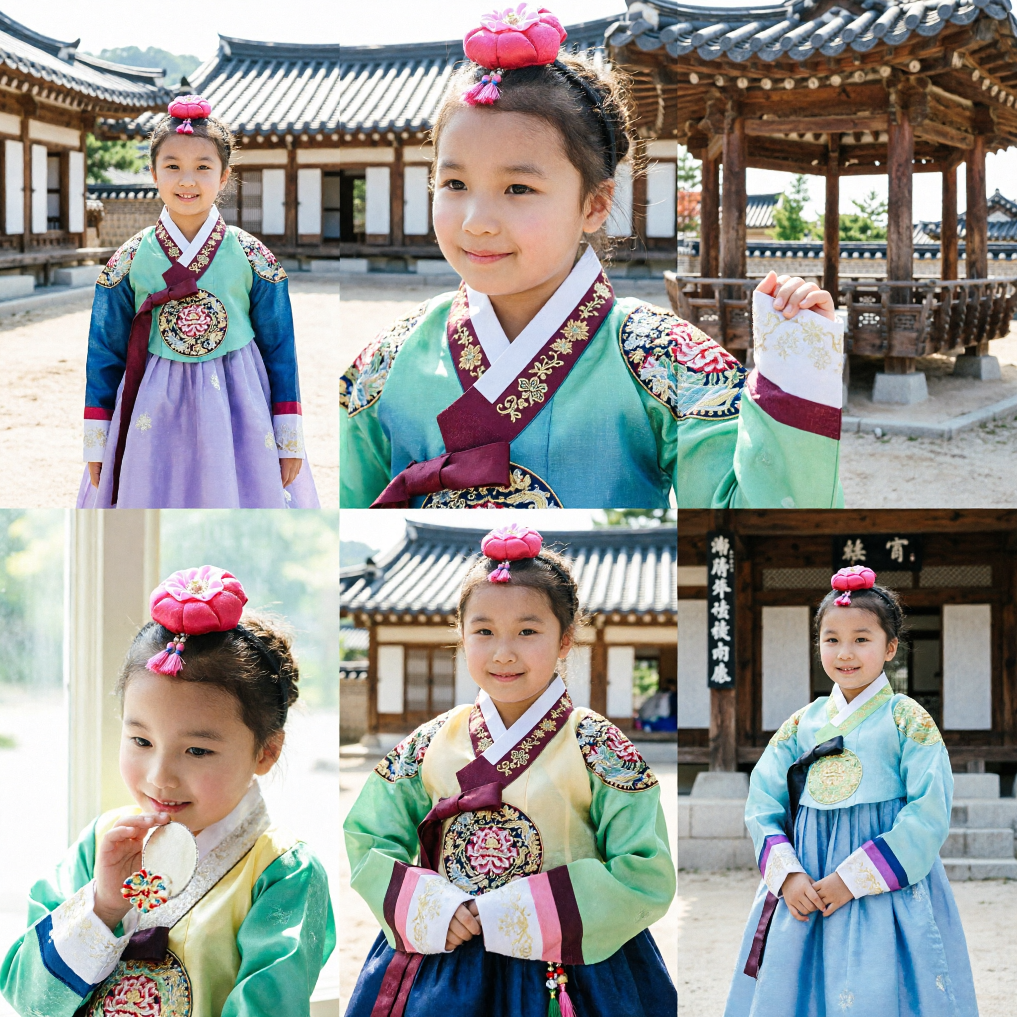 Traditionele Koreaanse Hanbok Haaraccessoire Roze Bloem Haarband met Kwast voor Kinderen Meisjes Kostuum - Asian Costume