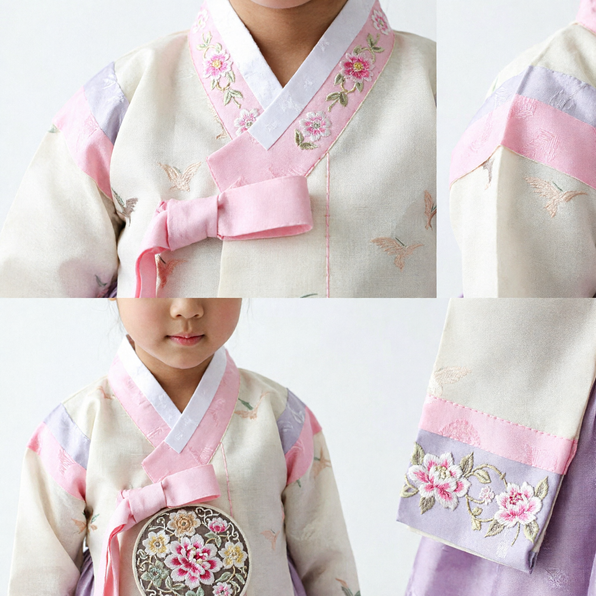 Traditioneel Koreaanse Hanbok Haaraccessoire voor Kinderen Meisjes Roze Parel Bloem Hoofdtooi Bruiloft Festival - Asian Costume