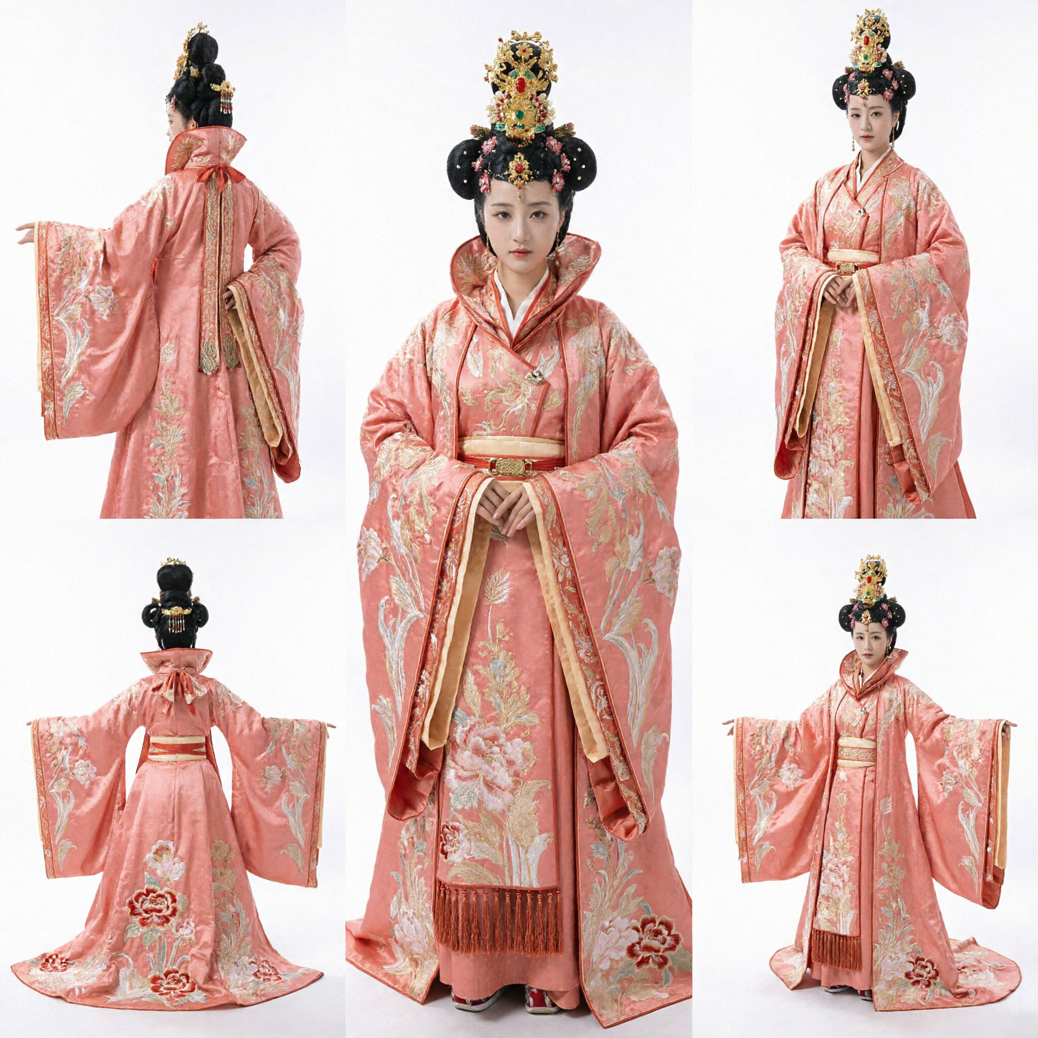 Traje Hanfu Rosa de Imperatriz da China Antiga, Vestido Tradicional de Palácio para Cosplay e Performance no Palco para Mulheres - Asian Costume