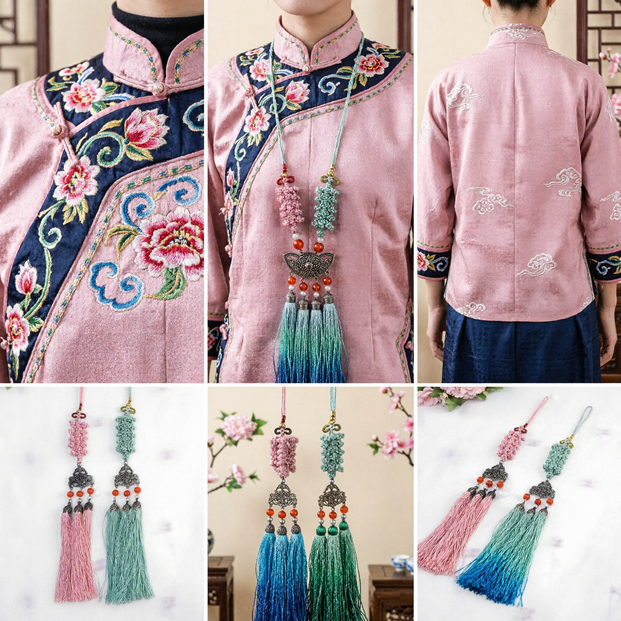 Ornamentos Tradicionais Chineses de Nó com Borlas Acessórios Elegantes para Hanfu Pingentes para Decoração de Carro Casa e Bolsa - Asian Costume
