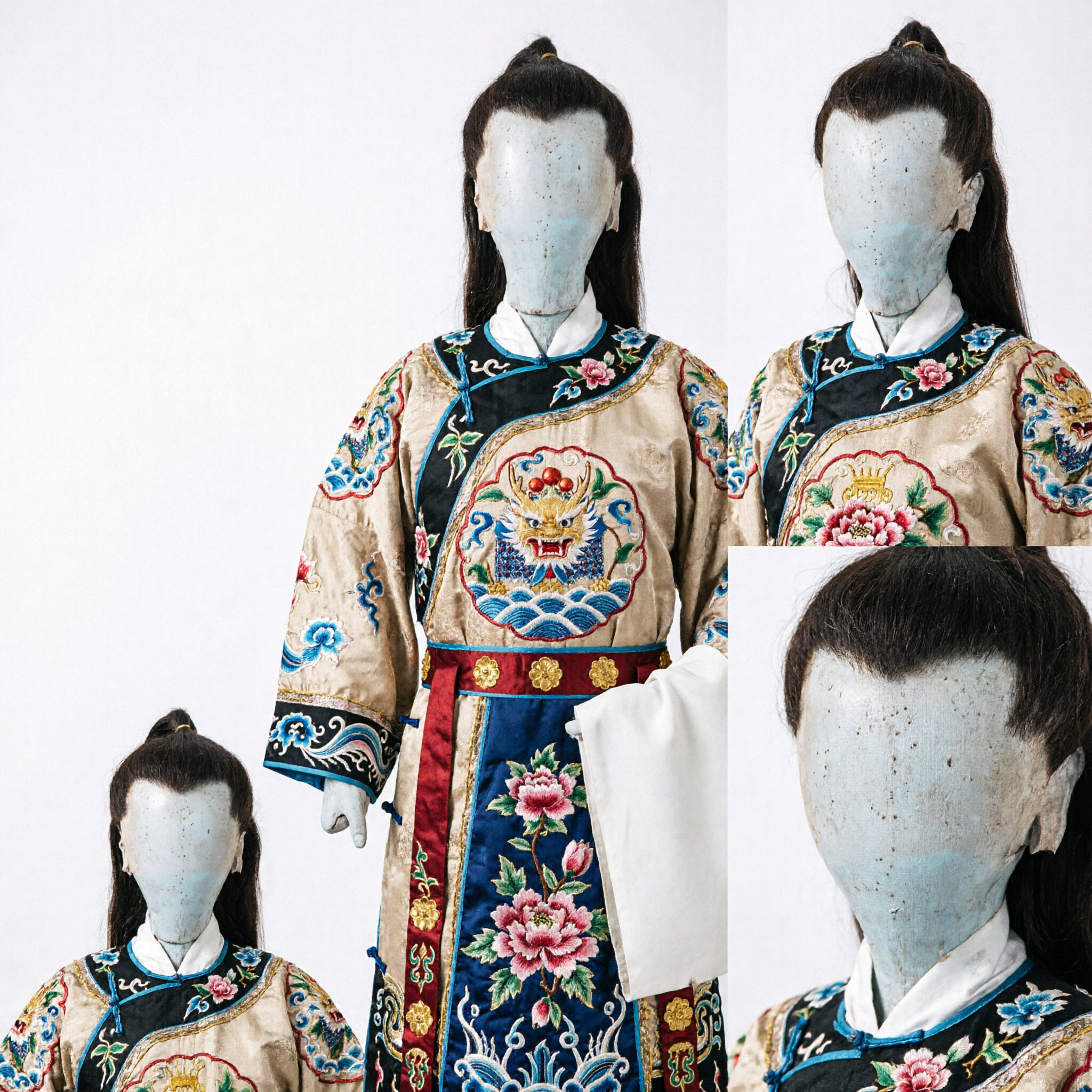 Peruca Tradicional Chinesa de Estudante Antigo Topete Preto para Homens Acessório para Cosplay de Traje Hanfu - Asian Costume