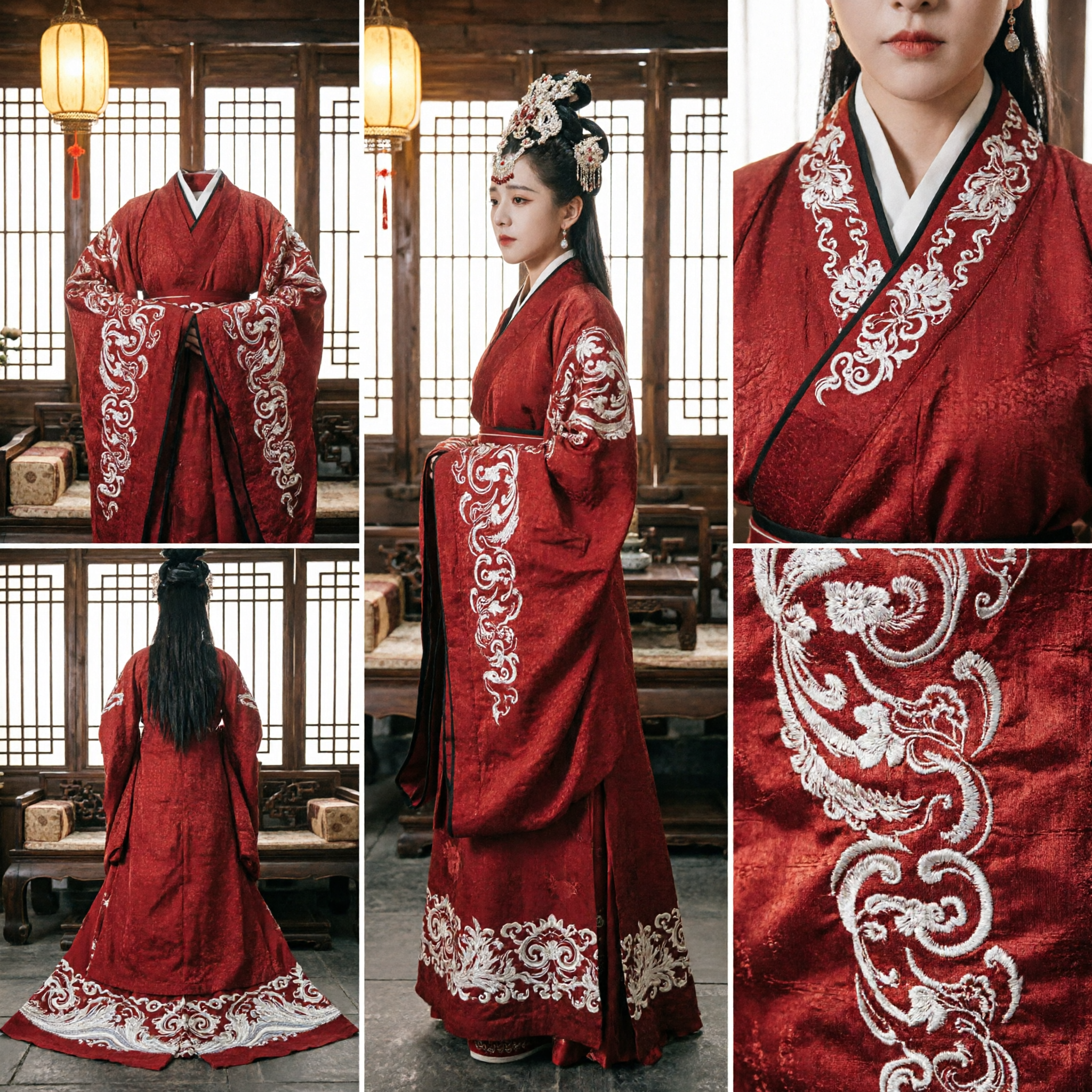 Chinese Traditioneel Rode Hanfu Oud Paleis Dame Kostuum Geborduurde Gewaad voor Vrouwen Historische Cosplay - Asian Costume
