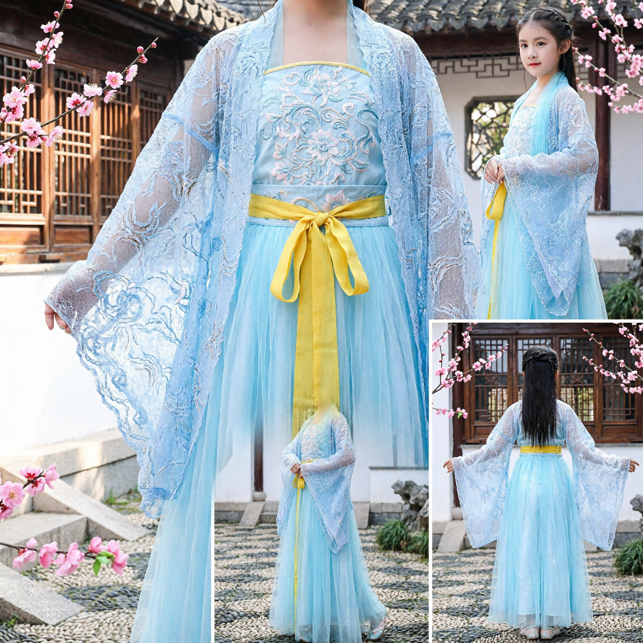 Китайское традиционное платье Ханьфу для девочек, древний костюм феи-принцессы для детских вечеринок на Хэллоуин - Asian Costume