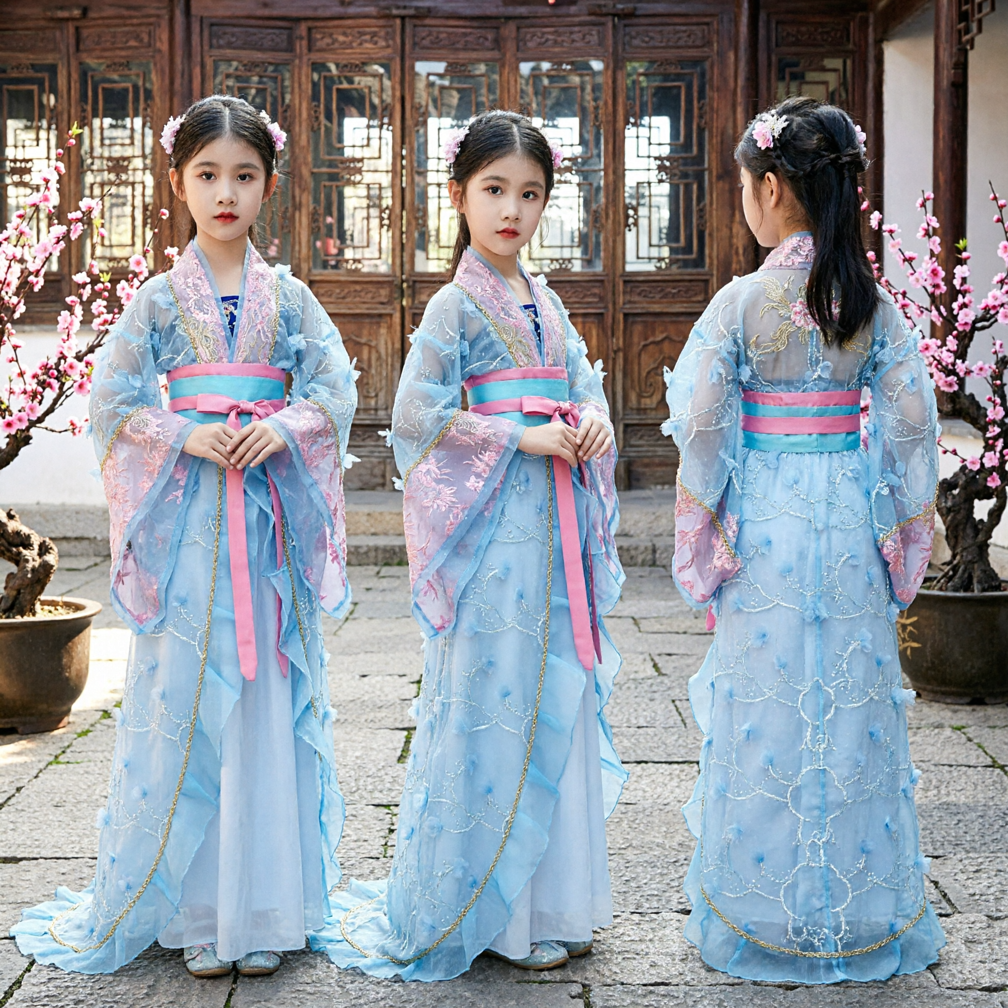 Traje Tradicional Chinês Hanfu para Meninas Crianças, Vestido de Fada Antigo, Roupa da Dinastia Tang para Performance - Asian Costume