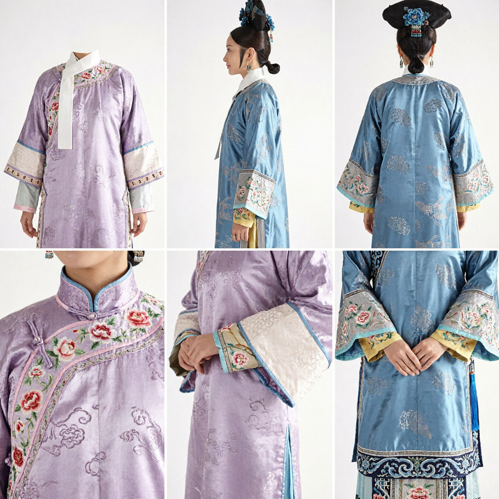 Conjunto Completo de Traje de Emperatriz y Princesa de la Dinastía Qing para Mujeres y Niñas, Vestimenta Tradicional de Palacio Chino - Asian Costume