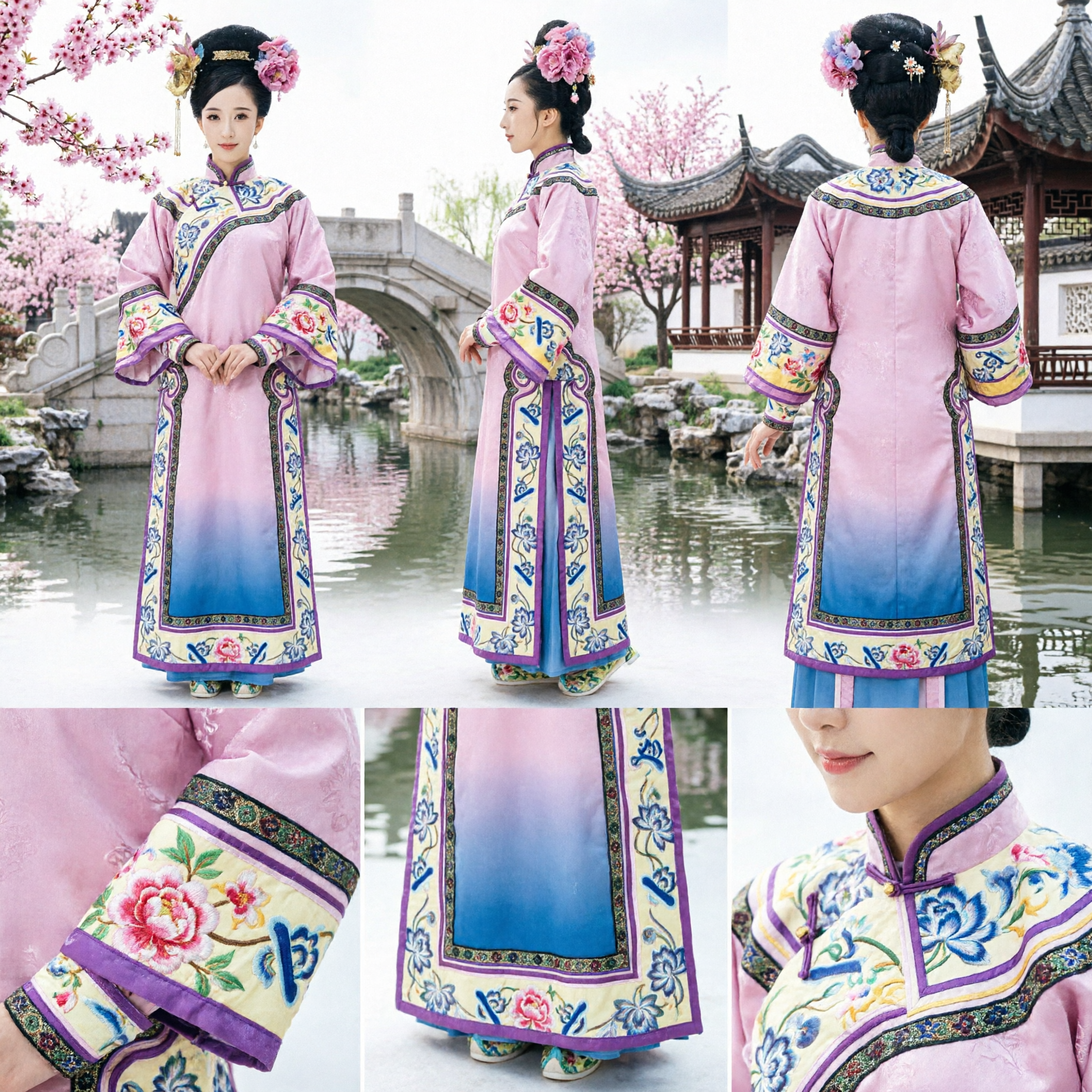Antikes chinesisches Qing-Dynastie-Prinzessinnen-Kostüm, pinkes Palastdamen-Kleid für Damen, historisches Cosplay-Auftritt - Asian Costume