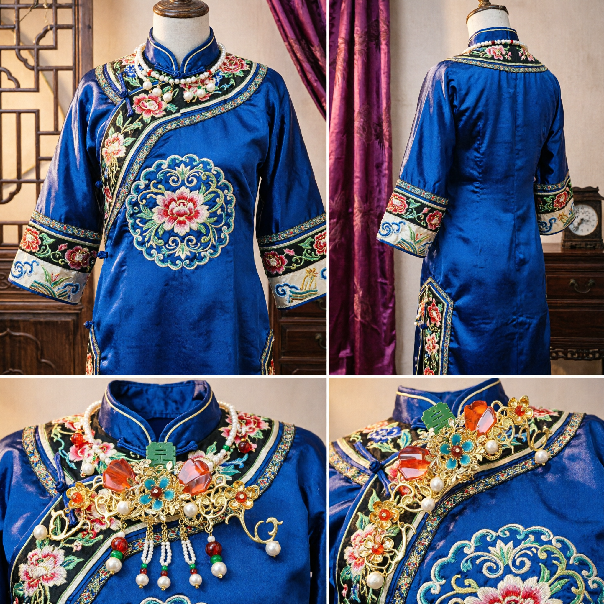 Hairpin Chinês Tradicional Dourado com Flor, Ágata e Pérola, Acessório de Cabelo para Adereço de Cabeça de Casamento Hanfu Antigo para Mulheres - Asian Costume