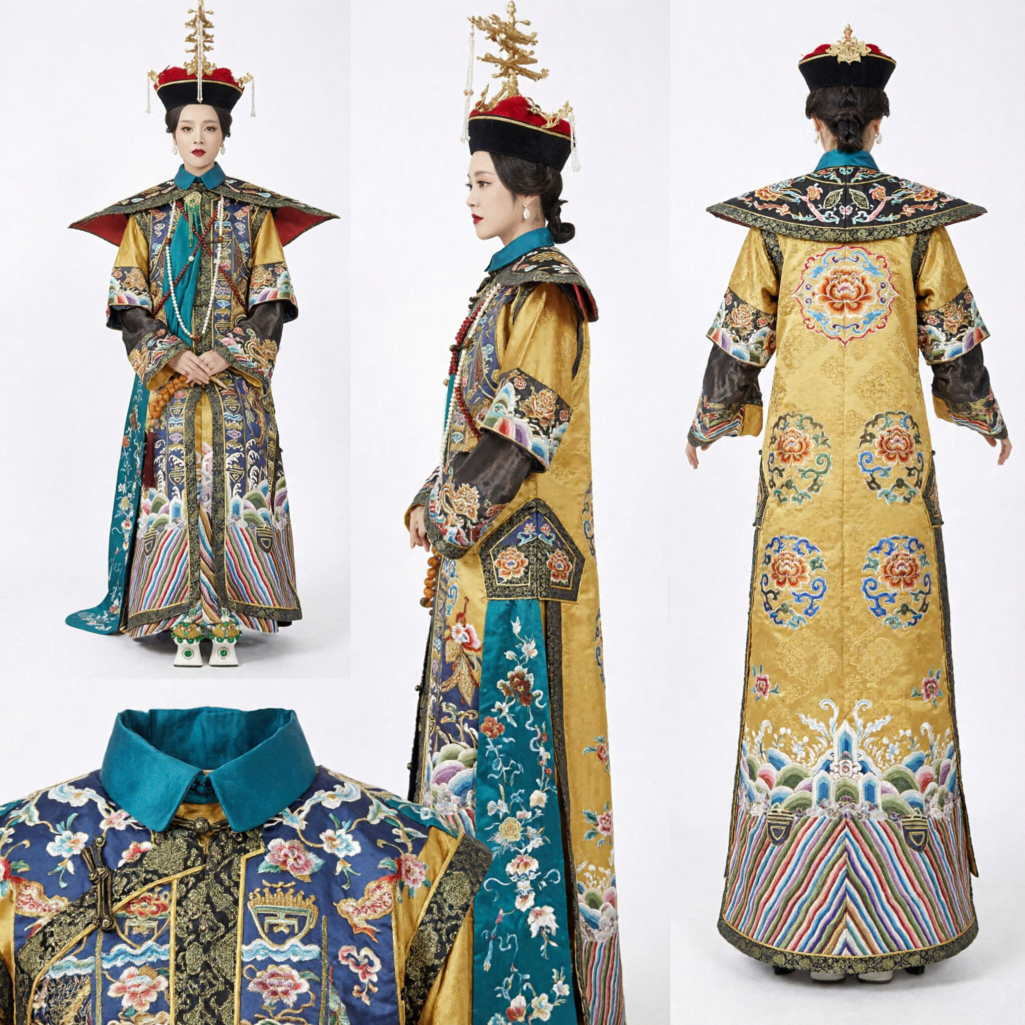 Traditioneel Chinese Qing dynastie keizerin kostuum oud paleisdame jurk voor vrouwen cosplay optreden - Asian Costume